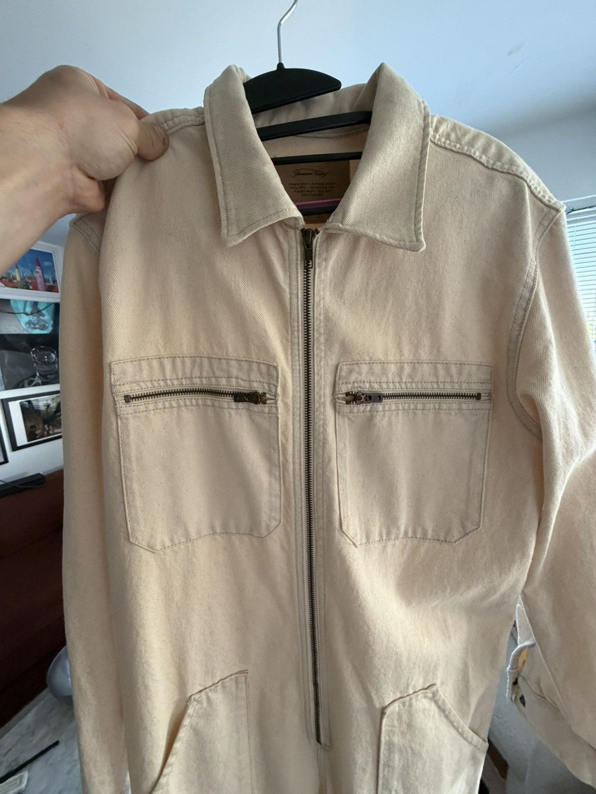 Other American Vintage Cream Denim Coveralls Jumpsuit SZ SMALL Size US 30 / EU 46 - 5 Thumbnail