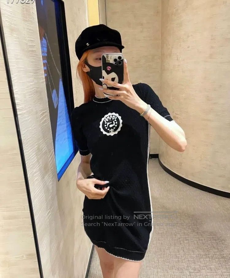 Chanel Chanel 23 years black and white embroidered short-sleeved Size XXS / US 00 / IT 34 - 8 Thumbnail