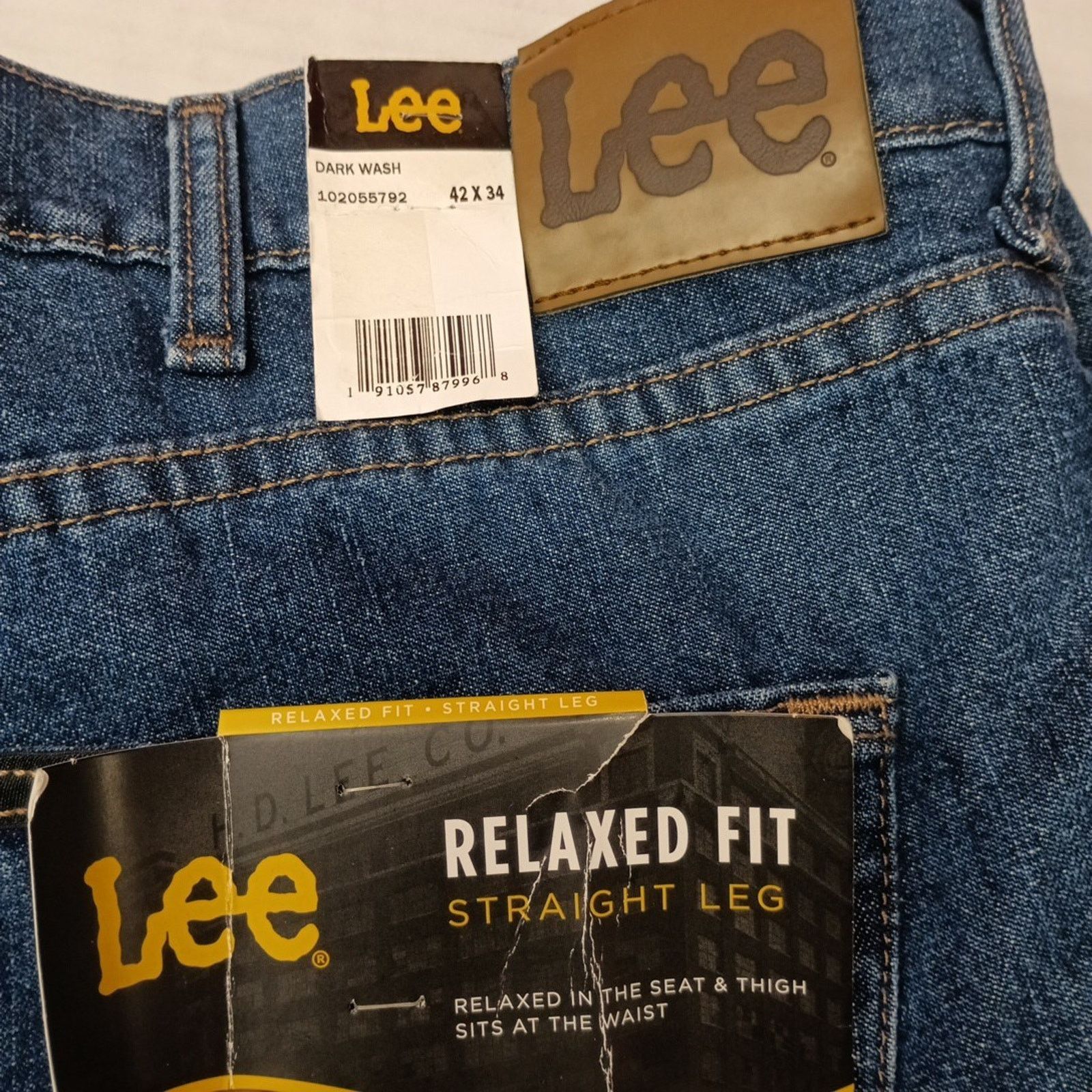 Lee Lee Fleece Lined Jeans Relaxed Straight Mens Size 42x34 Blue Size US 42 / EU 58 - 2 Thumbnail