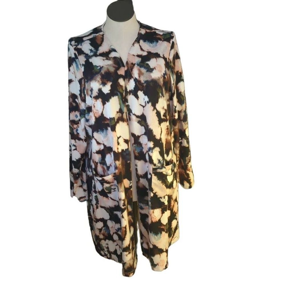 Other Nina Leonard Women's 2X Petite Longline Duster Cardigan Abst Size XXL / US 16-18 / IT 52-54 - 1 Thumbnail