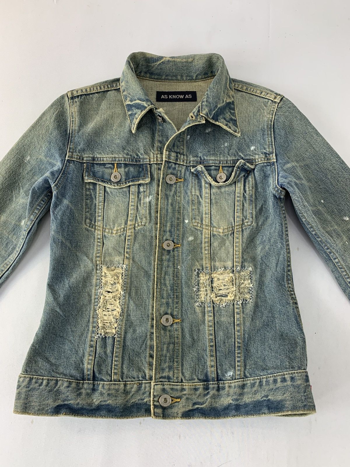 Other As Know As Indigo Distressed Denim Jacket Double Pocket Size XS / US 0-2 / IT 36-38 - 3 Thumbnail