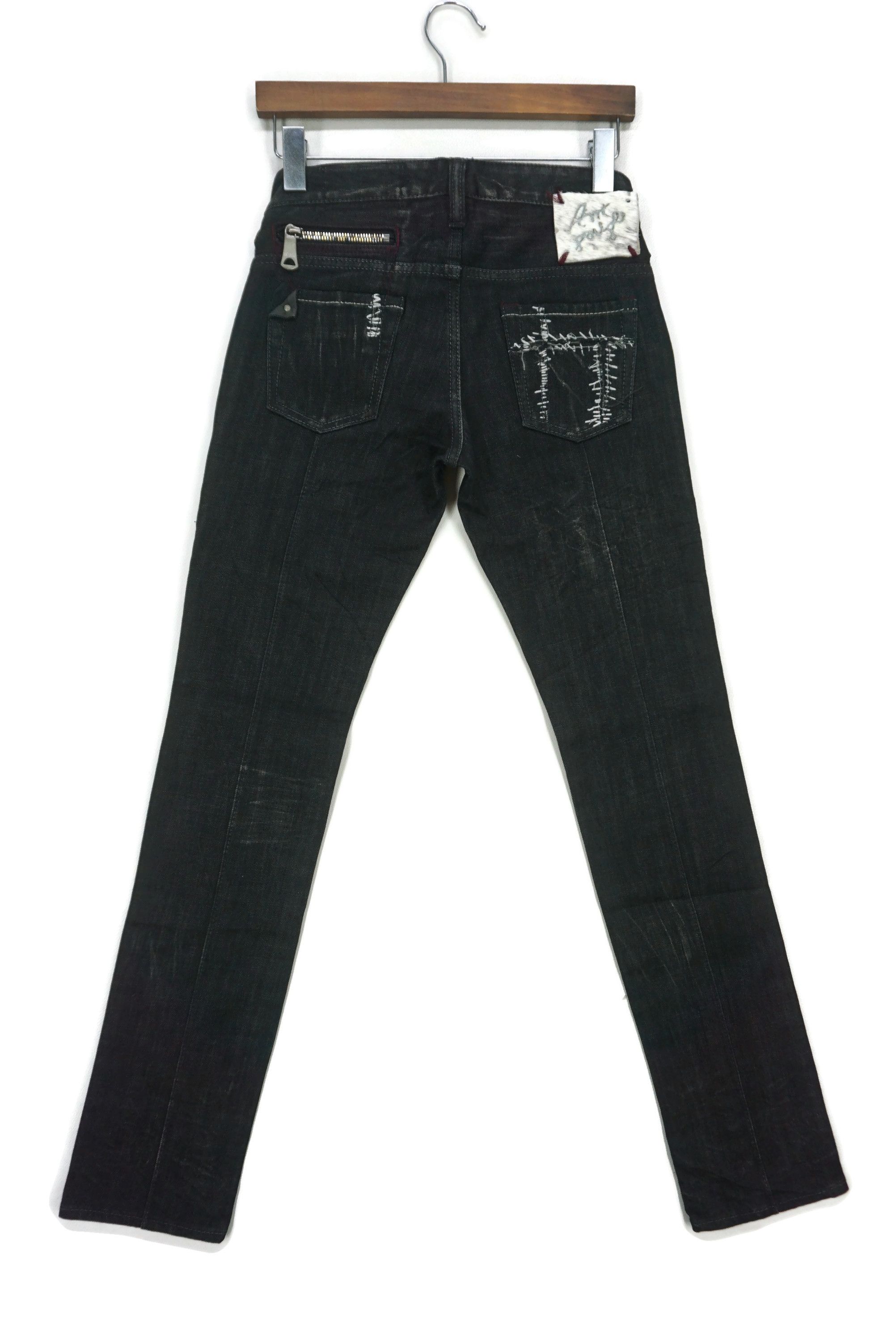 image of Rockers Slim Jeans Size 29 Antgauge Japan Mid Rise Patchwork Pants in Black, Women's
