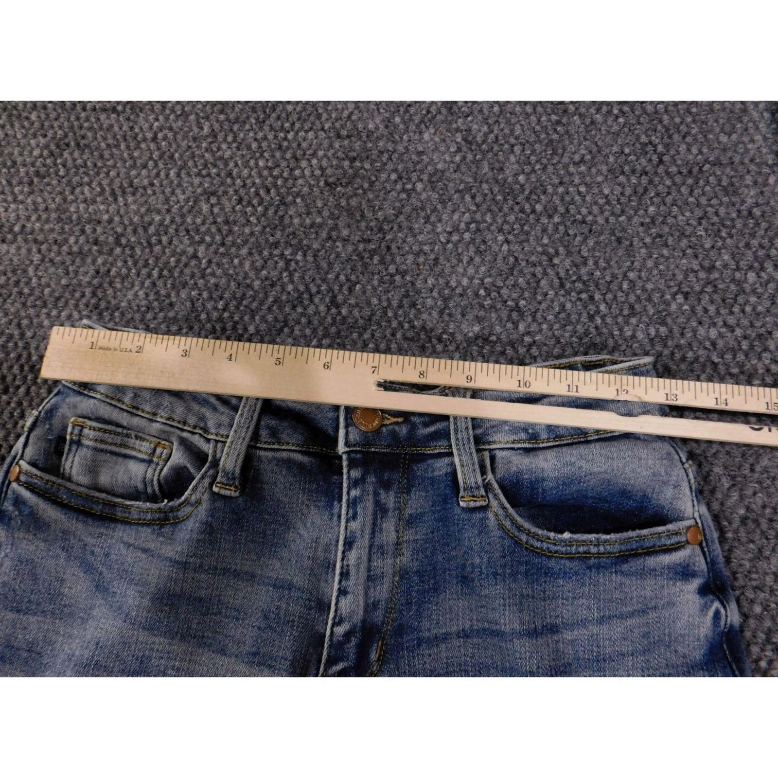 Vintage Judy Blue Jeans Womens 3/26 Blue Distressed Straight Leg Frayed Hem JB88605 Size 26" / US 2 / IT 38 - 5 Thumbnail