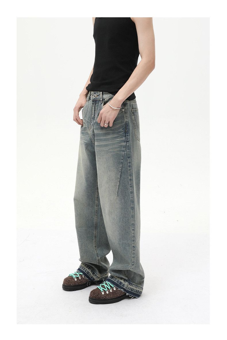 Japanese Brand × Jean Retro distressed raw edge casual straight loose jeans Size US 32 / EU 48 - 4 Thumbnail