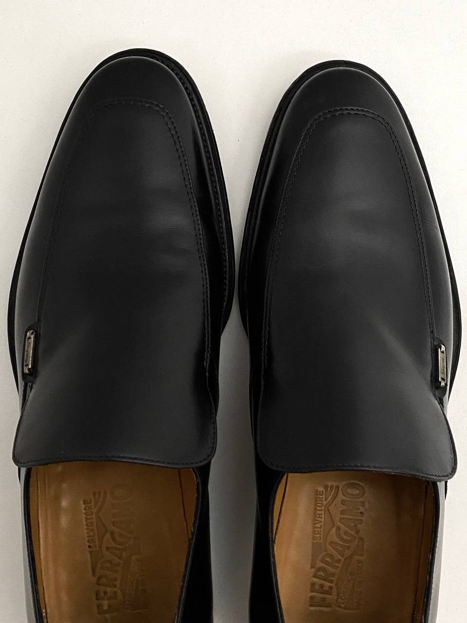 Salvatore Ferragamo Salvatore Ferragamo Logo Black Leather Classic Penny Loafers Size US 10.5 / EU 43-44 - 10 Thumbnail