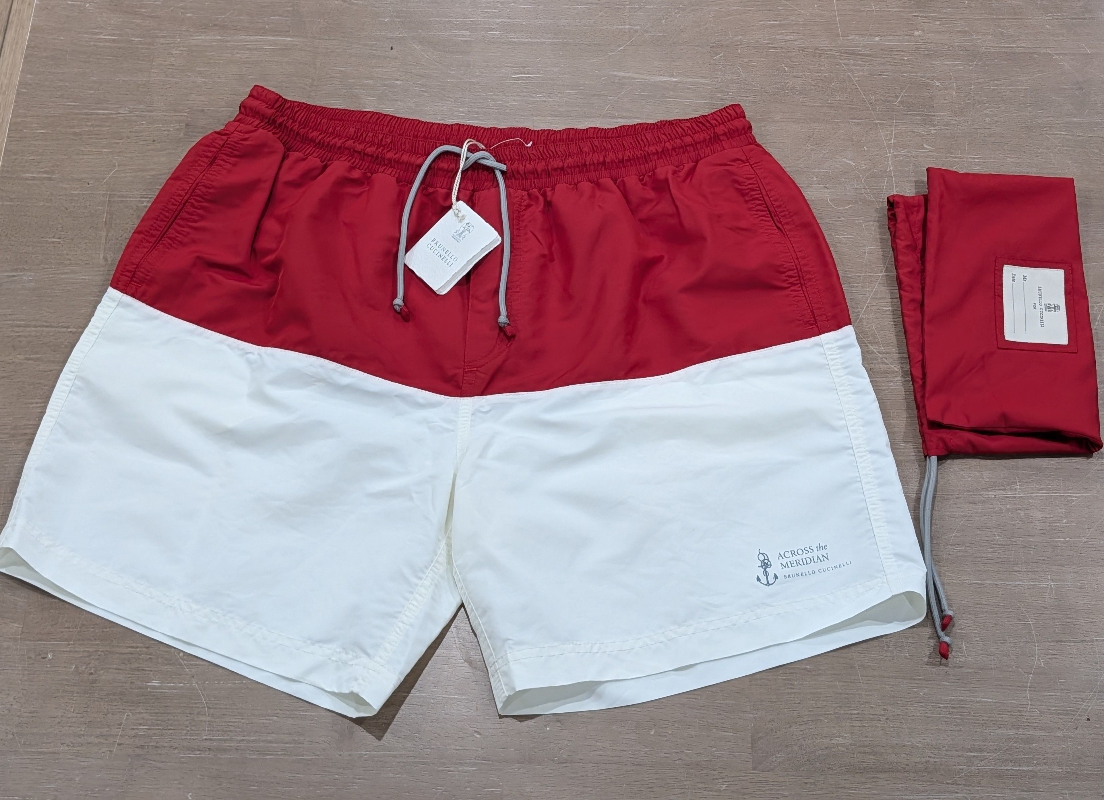 Brunello Cucinelli Brunello Cucinelli Colorblock Swim Shorts Trunks Red XL Size US 36 / EU 52 - 1 Thumbnail