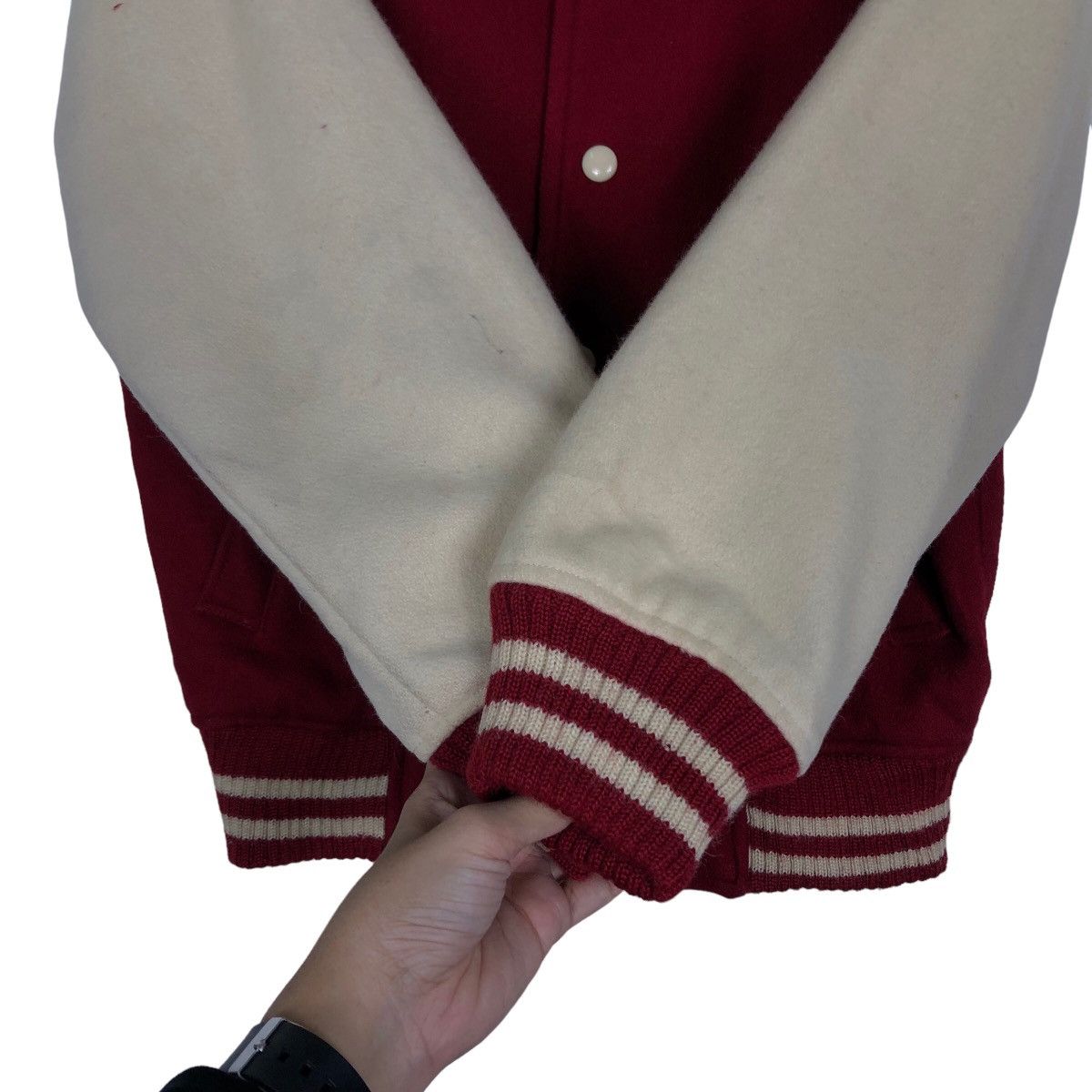 Japanese Brand 🔥90’s Vintage Wool Varsity Bomber Jacket Robe’s Oscar Japan Size US M / EU 48-50 / 2 - 13 Thumbnail