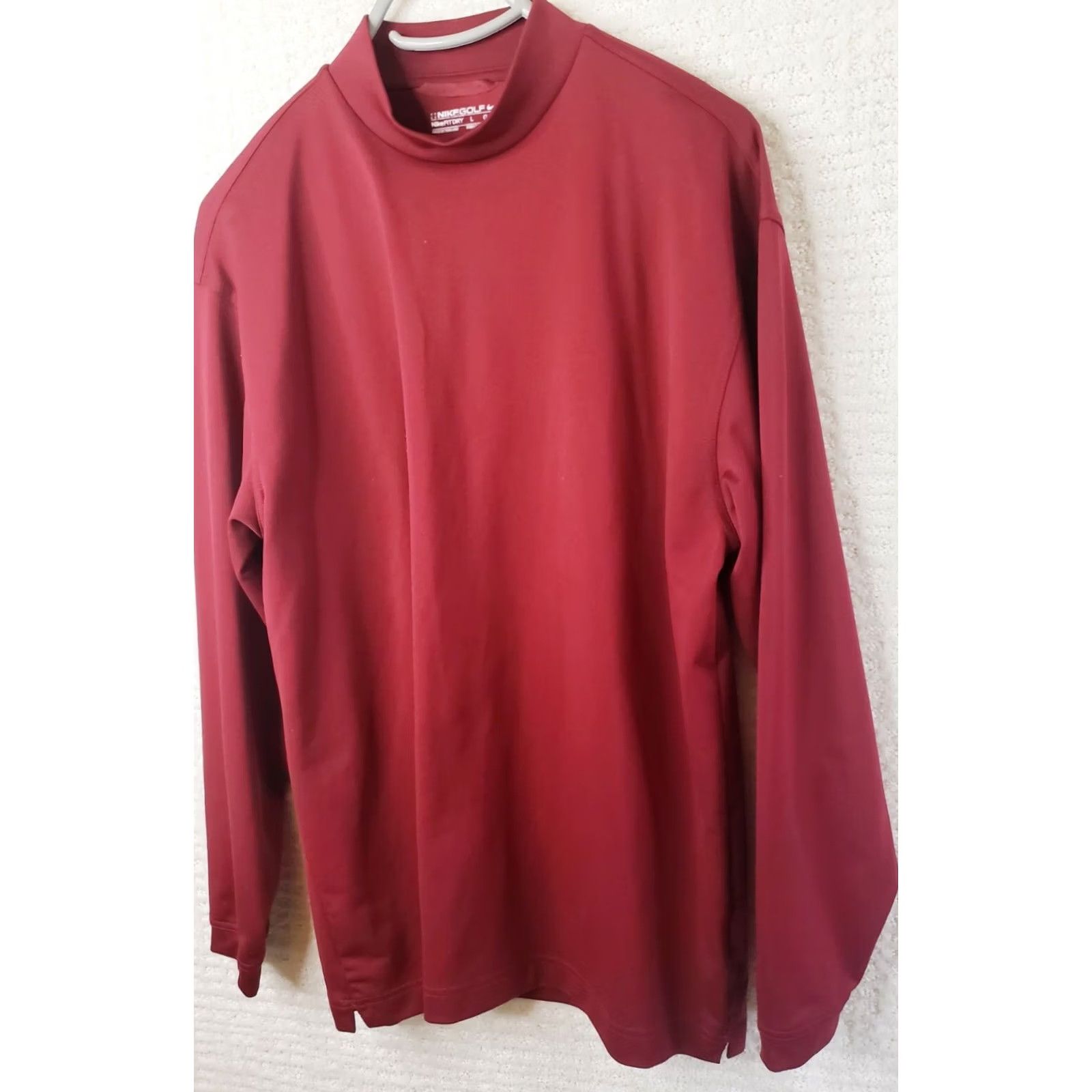 Nike Nike Golf Fit Dry Pullover Shirt Men's L Red Long Sleeve Mock Neck Polyester Size US L / EU 52-54 / 3 - 3 Thumbnail