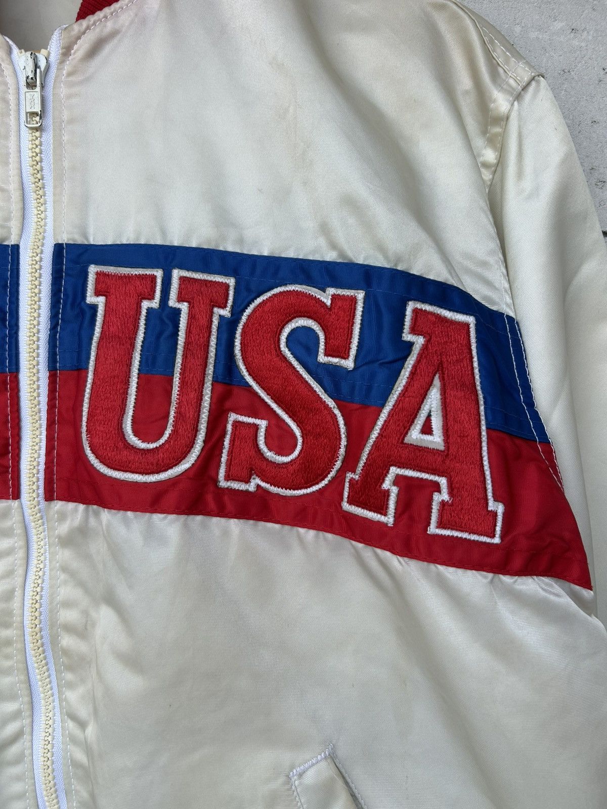 Starter 80’s STARTER Olympic USA Team Nylon Stadium Varsity Jacket Size US L / EU 52-54 / 3 - 4 Thumbnail