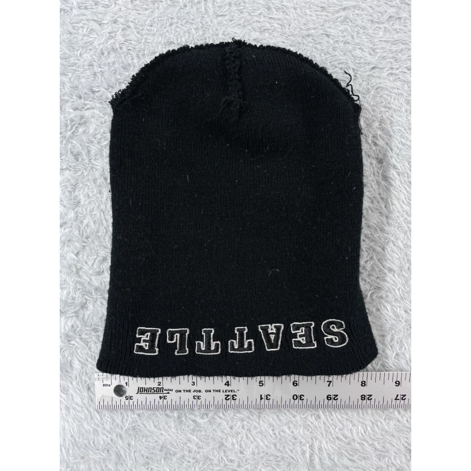 Vintage Seattle Beanie Toque Adult One Size Black Knit Embroidered 100% Acrylic Outdoors Size ONE SIZE - 4 Thumbnail