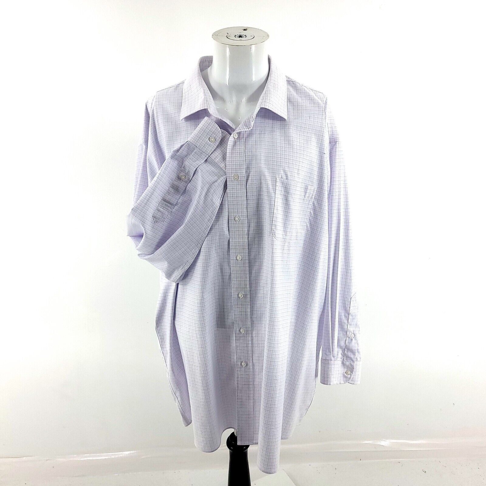 Jos. A. Bank DAMAGED Jos A Bank Traveler 20 35 White Blue Pink Check Pock Size US XXL / EU 58 / 5 - 1 Thumbnail