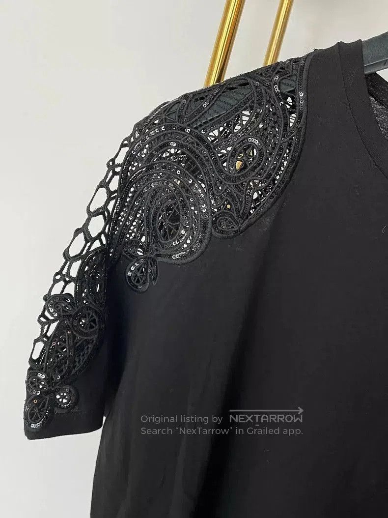 Gucci Gucci Black Cutout Sequin Short Sleeve Top . Size US S / EU 44-46 / 1 - 2 Thumbnail