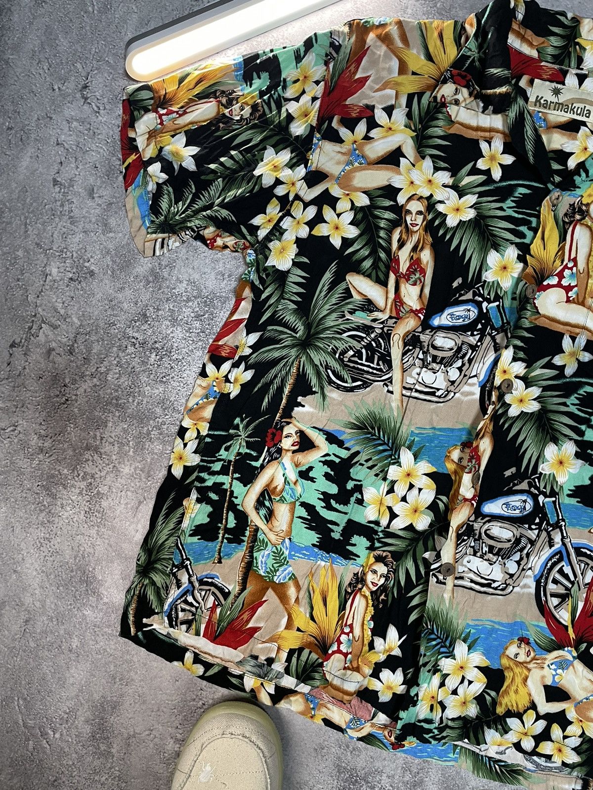 Mambo Rare VTG Mambo Style Hula Girl Rayon Aloha Hawaiian Shrt Size US M / EU 48-50 / 2 - 4 Thumbnail
