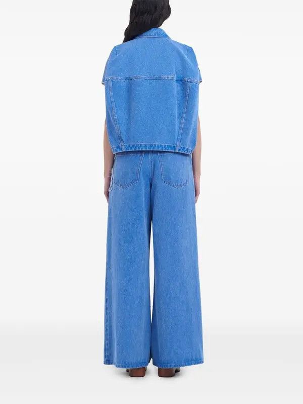Marni o1w1db10326 Embroidered Short-Sleeve Jacket in Blue Size L / US 10 / IT 46 - 4 Thumbnail