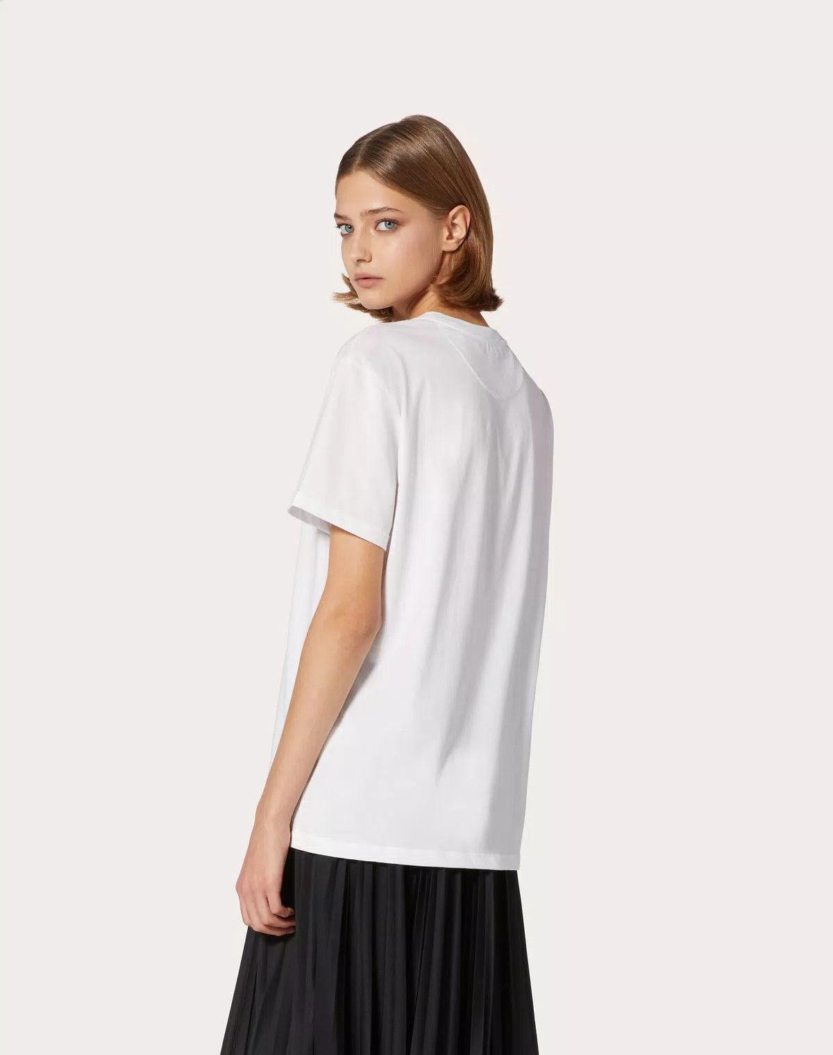 Valentino o1s1wg110625 Vltn Print T-Shirt in White Size L / US 10 / IT 46 - 4 Thumbnail