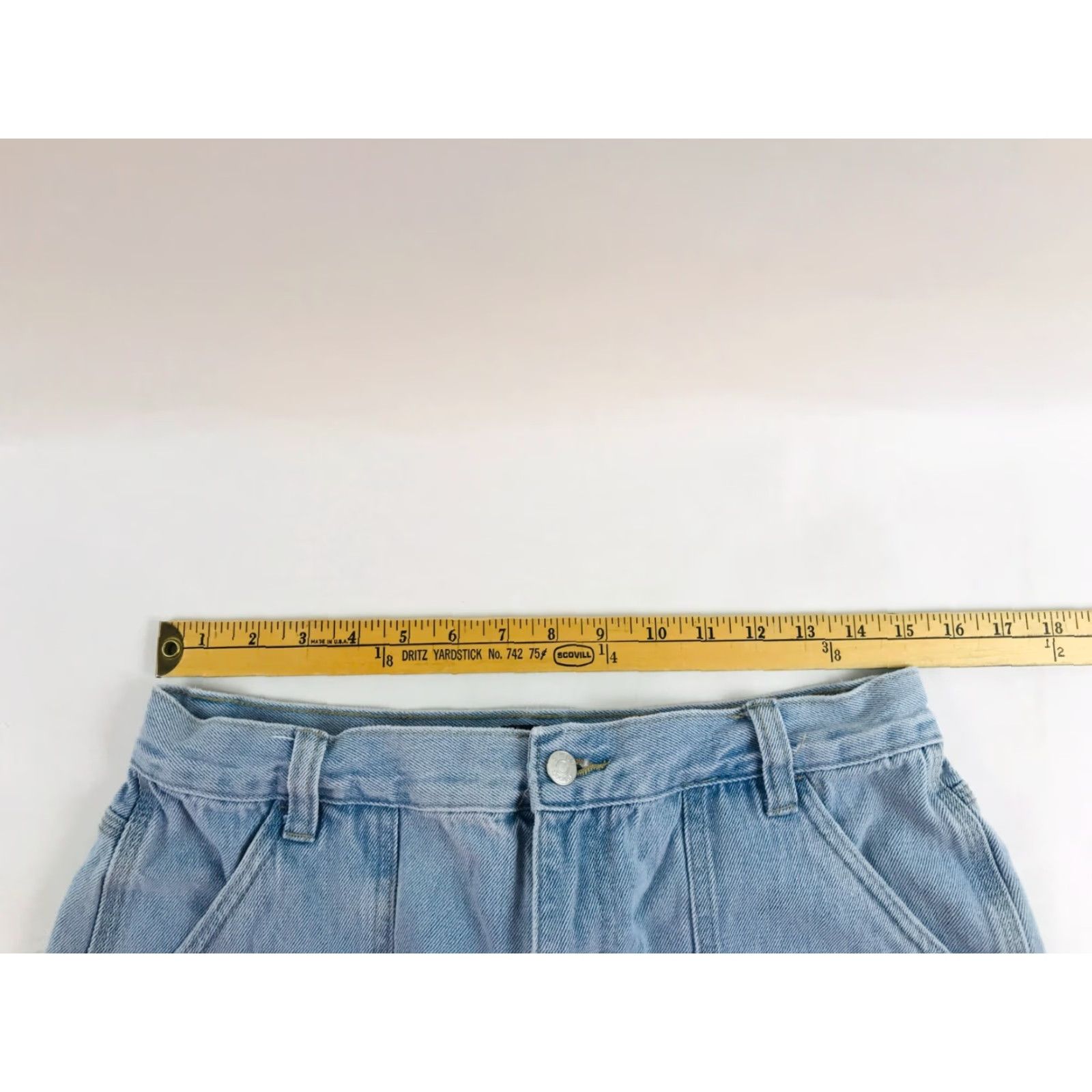 Vintage Simple Society Jeans Women 30x27.5 Blue Denim Cropped Raw Hem Carpenter Size 30" / US 8 / IT 44 - 4 Thumbnail