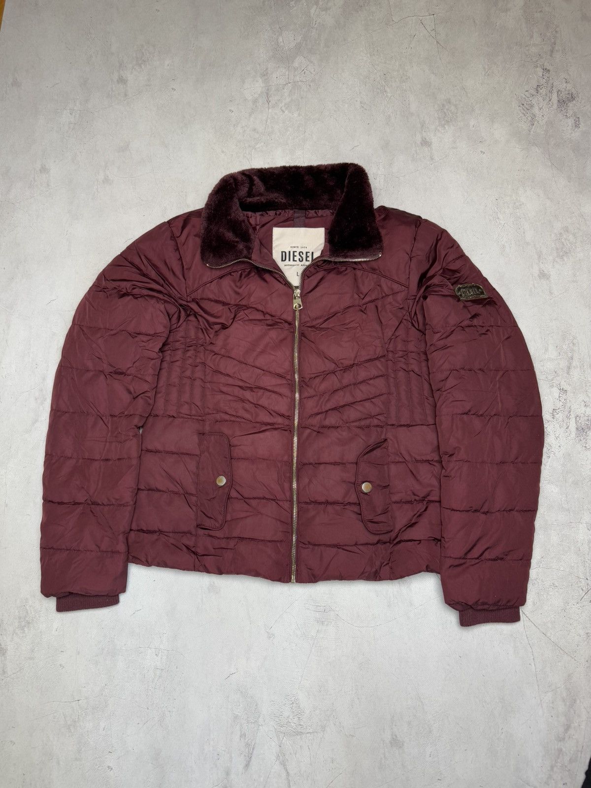 Diesel × Vintage Diesel Jacket Women’s Vintage Red Size L / US 10 / IT 46 - 1 Thumbnail