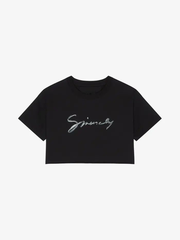 Givenchy o1w1db10326 Cropped T-Shirt in Black Size M / US 6-8 / IT 42-44 - 1 Thumbnail