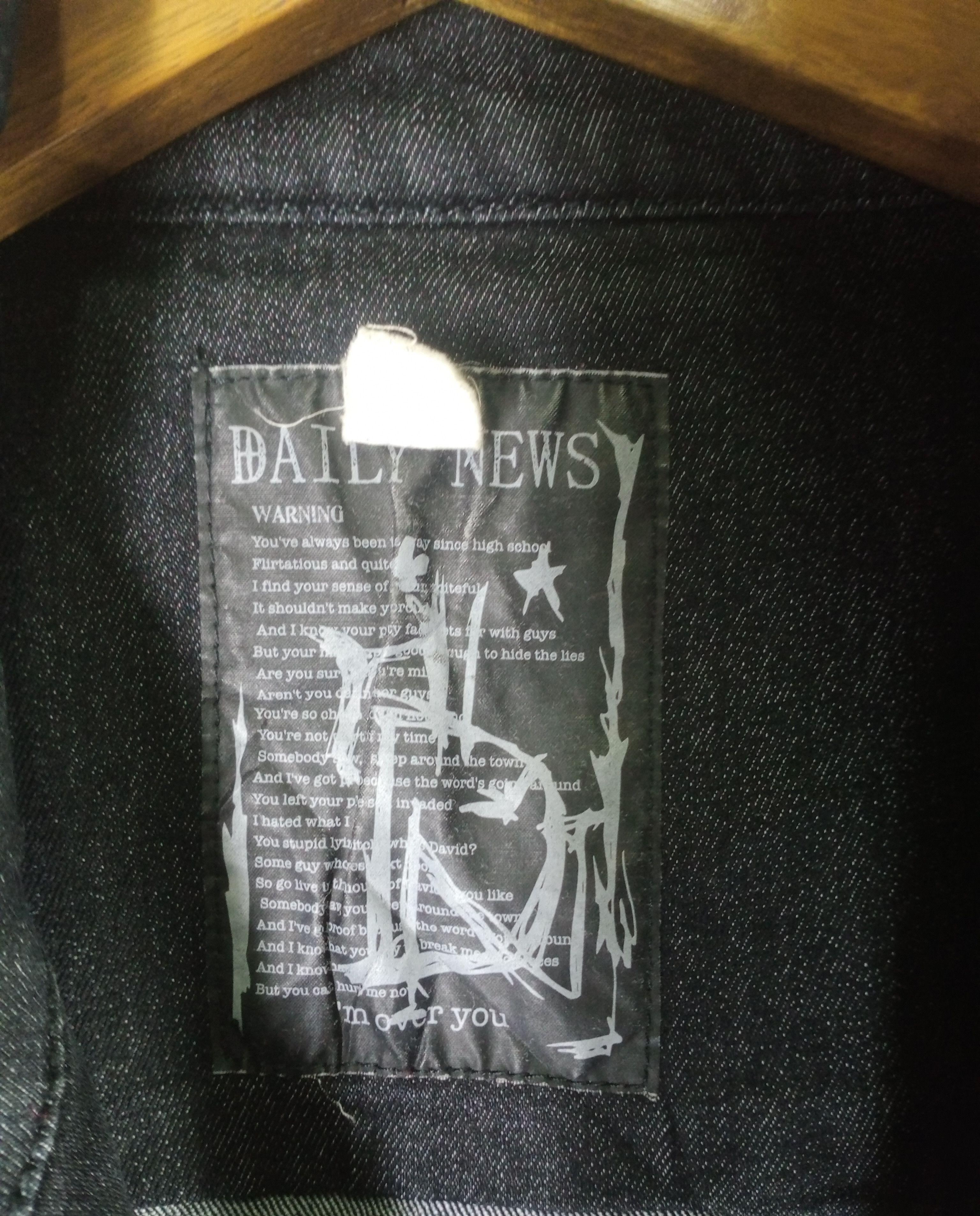 If Six Was Nine Rare Vintage Daily News Mud Wash Denim Jacket Size US M / EU 48-50 / 2 - 9 Thumbnail