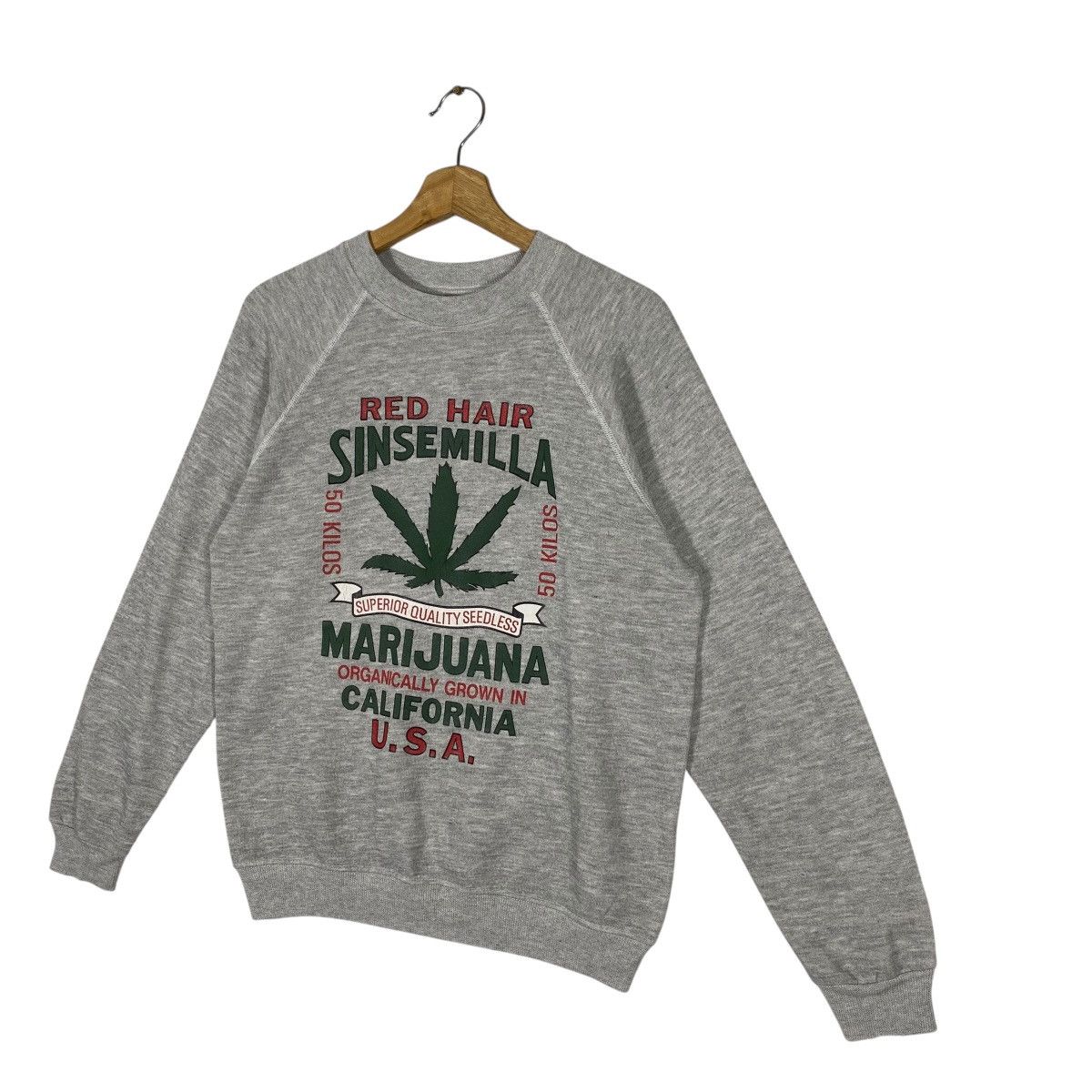 Vintage Vintage 80s Red Hair Sinsemilla Marijuana Sweatshirt M Size Size US M / EU 48-50 / 2 - 2 Thumbnail