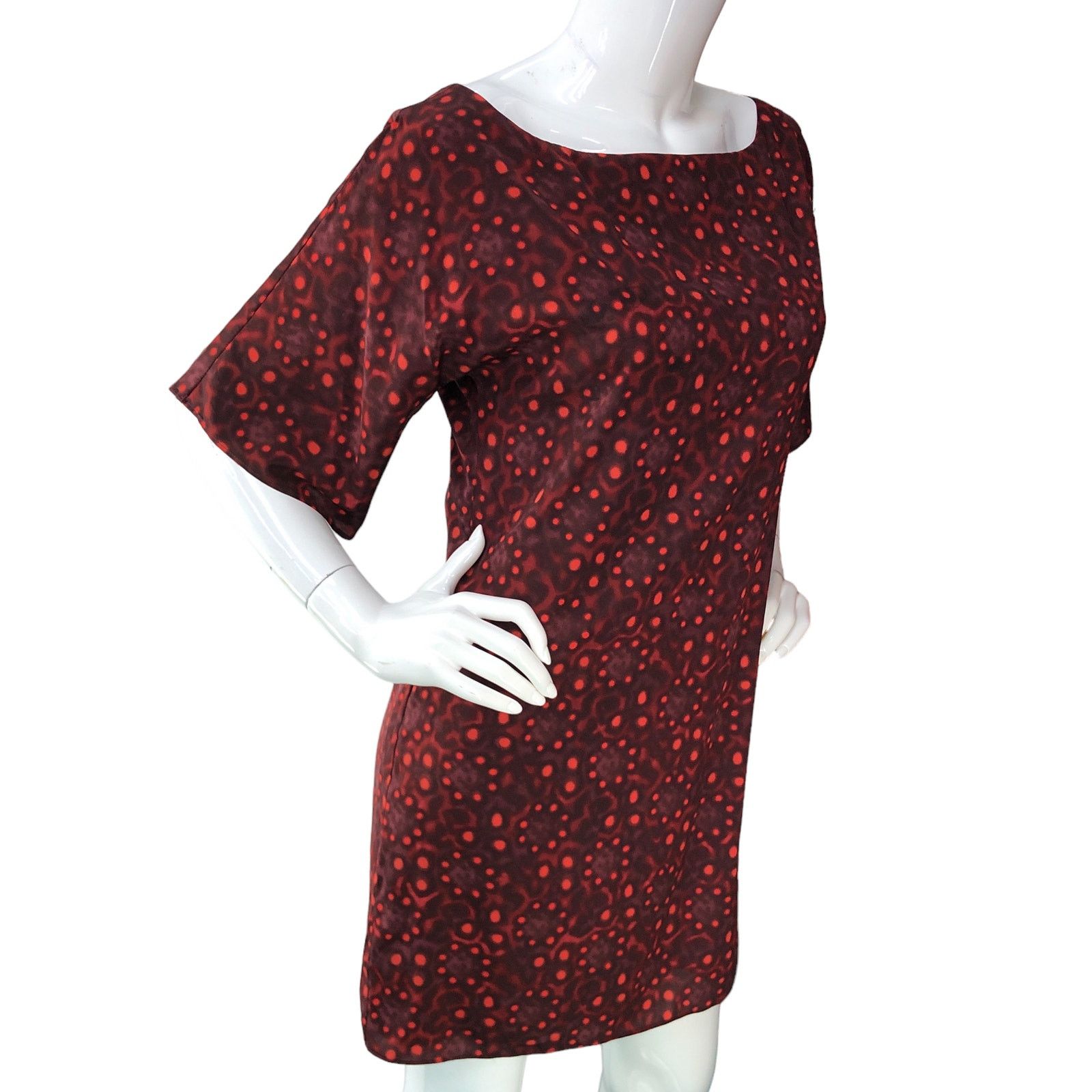 Alice + Olivia Alice + Olivia A+O Size S Shift Dress Kaleidoscope Silk Red Size S / US 4 / IT 40 - 11 Thumbnail