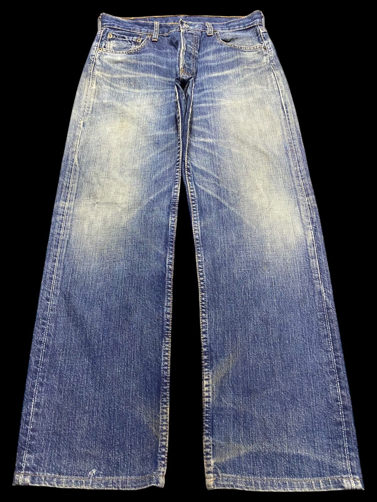 Levi's Vintage Clothing Vintage Y2K Levis 501 Blue Wash Distressed Loose Jeans Size US 30 / EU 46 - 1 Thumbnail