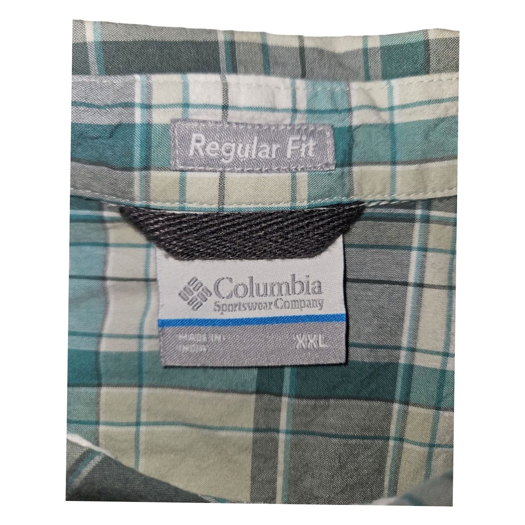 Vintage Columbia Button Up Shirt Short Sleeve Men 2XL Mint Plaid Casual Workwear Shirt Size US XXL / EU 58 / 5 - 2 Thumbnail
