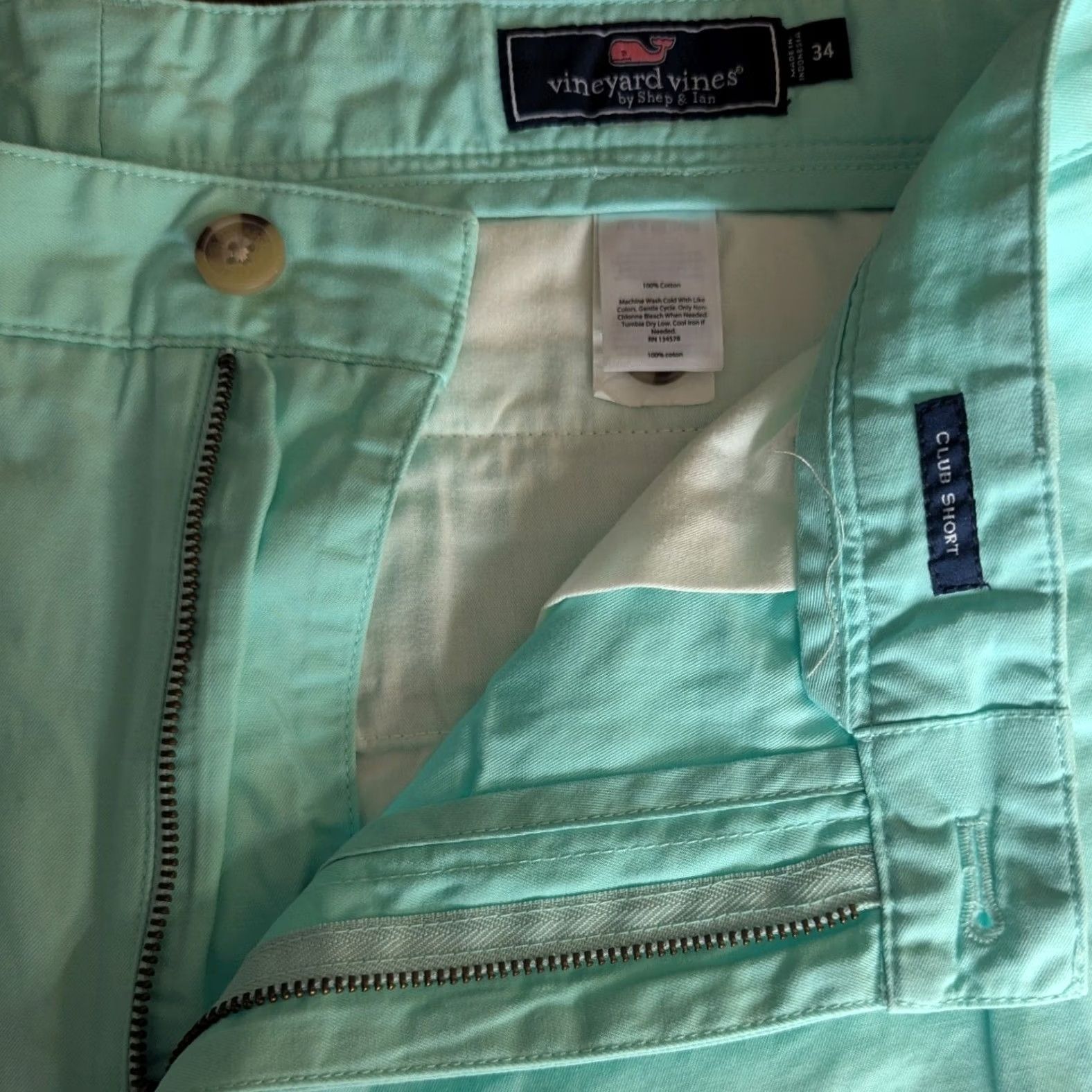 Vineyard Vines Vineyard Vines Club Short Aqua Turquoise Blue Cotton Chino 9 in Inseam Sz 34W Size US 34 / EU 50 - 4 Thumbnail
