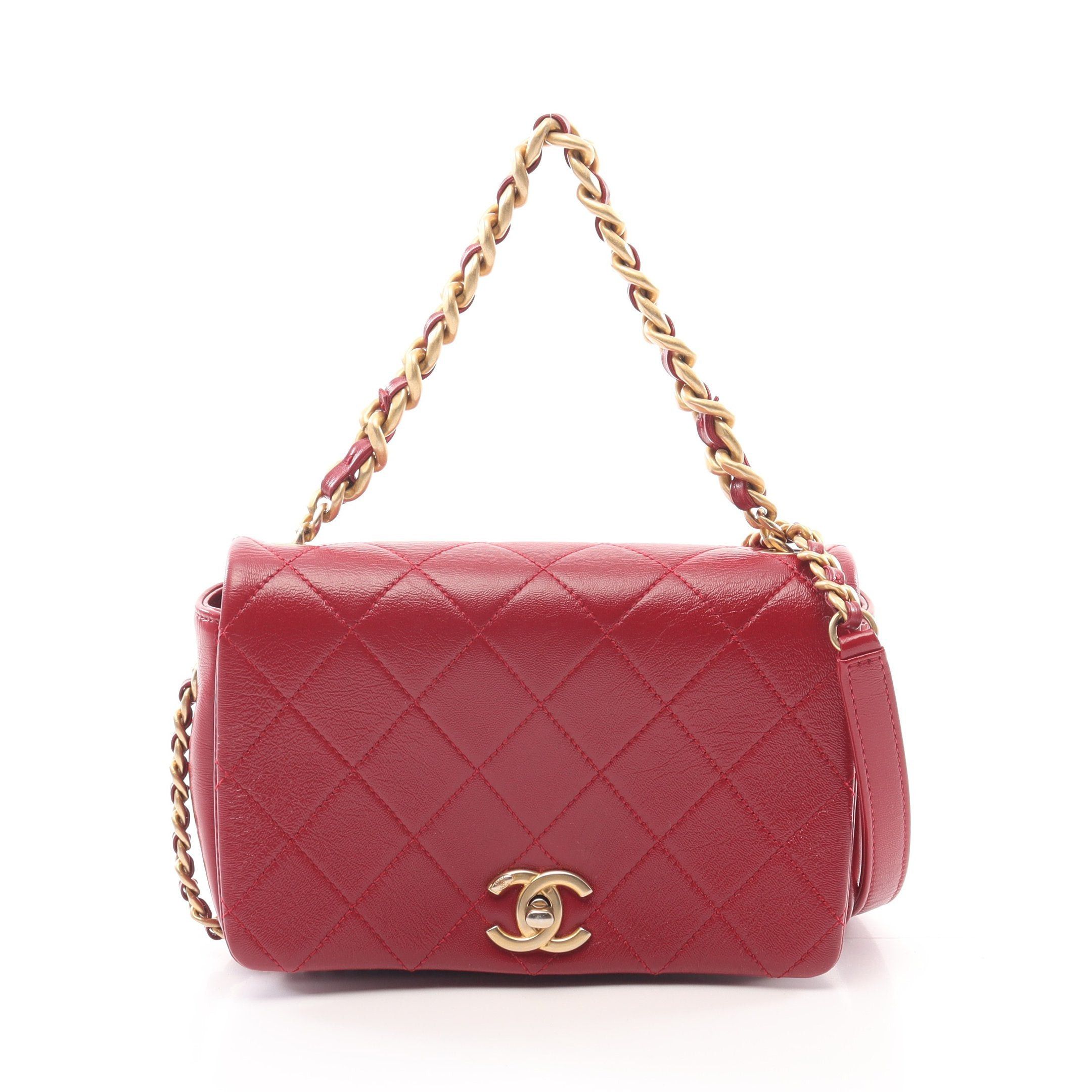 Chanel Chanel Matelasse Chain Shoulder Bag Leather Red Gold Hardware Size ONE SIZE - 1 Thumbnail