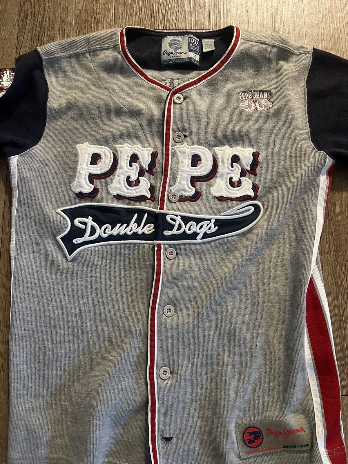Pepe Jeans Vintage 90’s Pepe Jeans Jnco Style Bulldog Baseball Shirt Size US M / EU 48-50 / 2 - 2 Thumbnail