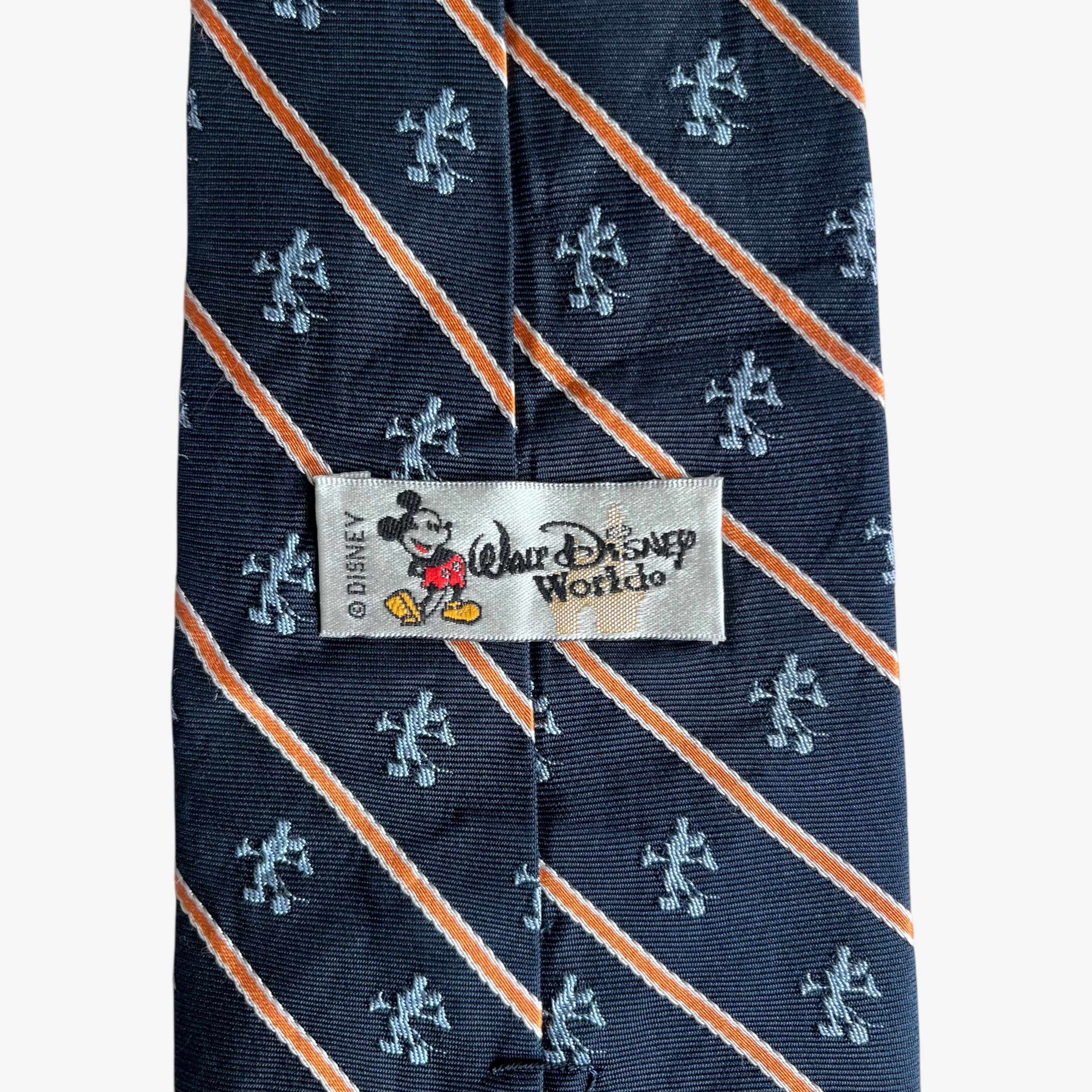Disney Vintage 90s Disney Mickey Mouse Striped Silk Tie Size ONE SIZE - 2 Thumbnail
