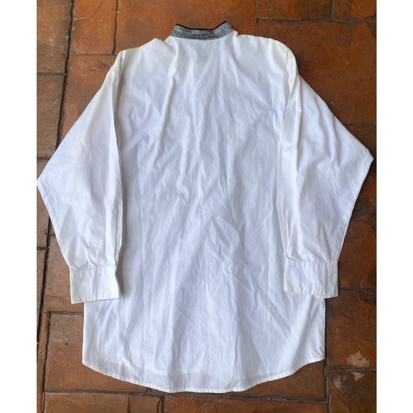 Brooks VINTAGE Brooks & Dunn Western Pearl Button Up Panhandle Slim Shirt LARGE Men's Long Sleeve Button-Down Collar White Cotton Geometric 90s Size US L / EU 52-54 / 3 - 3 Thumbnail