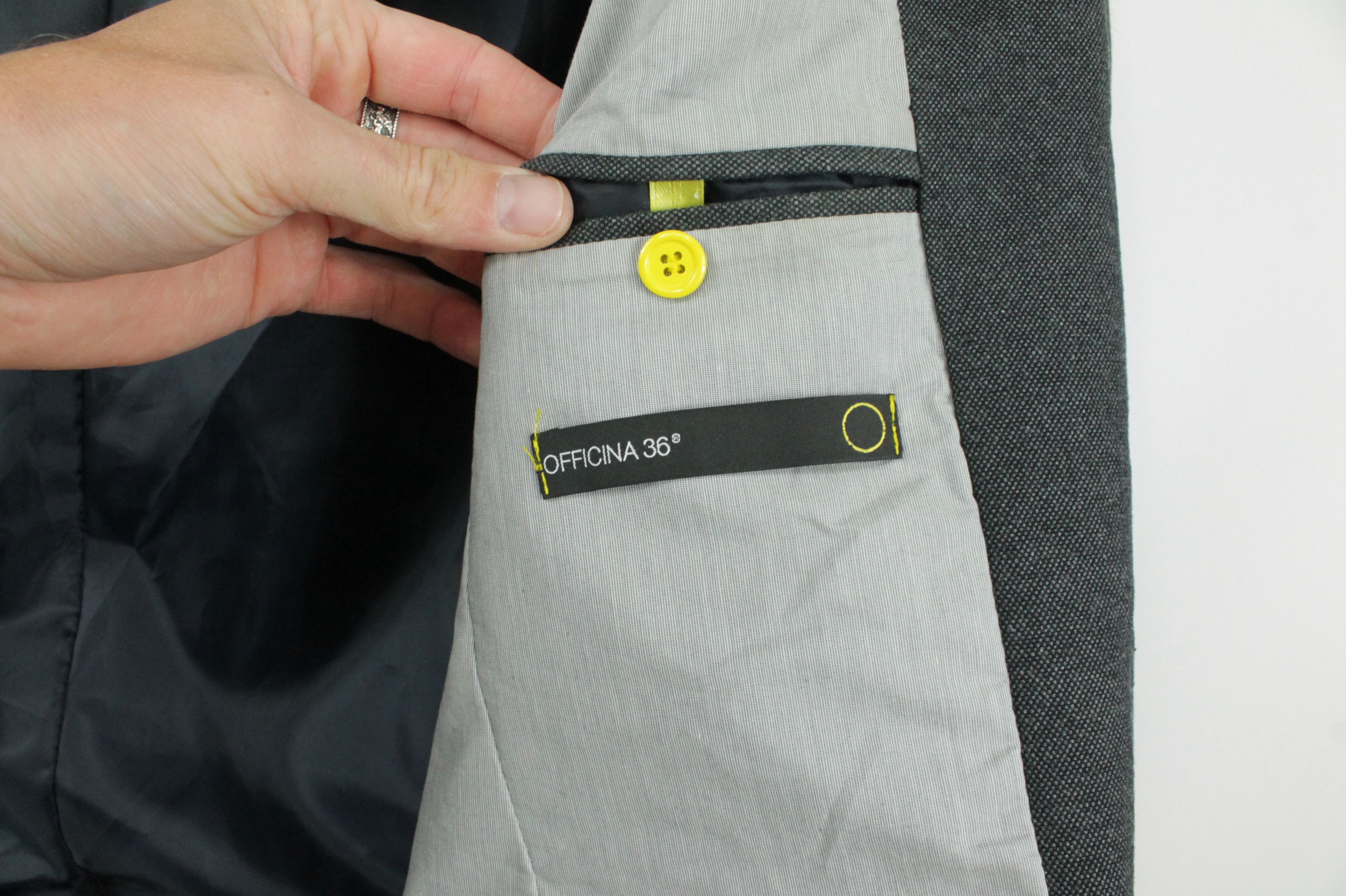 Officina36 Officina36 Gray Cotton Slim Fit Blazer Jacket Size US L / EU 52-54 / 3 - 9 Thumbnail