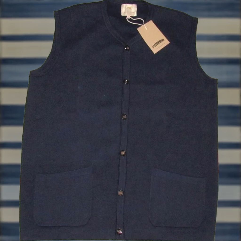 HARE BURROWS & HARE Navy Blue Cotton Sweater Vest XXL Mens NWT Size US XXL / EU 58 / 5 - 1 Thumbnail
