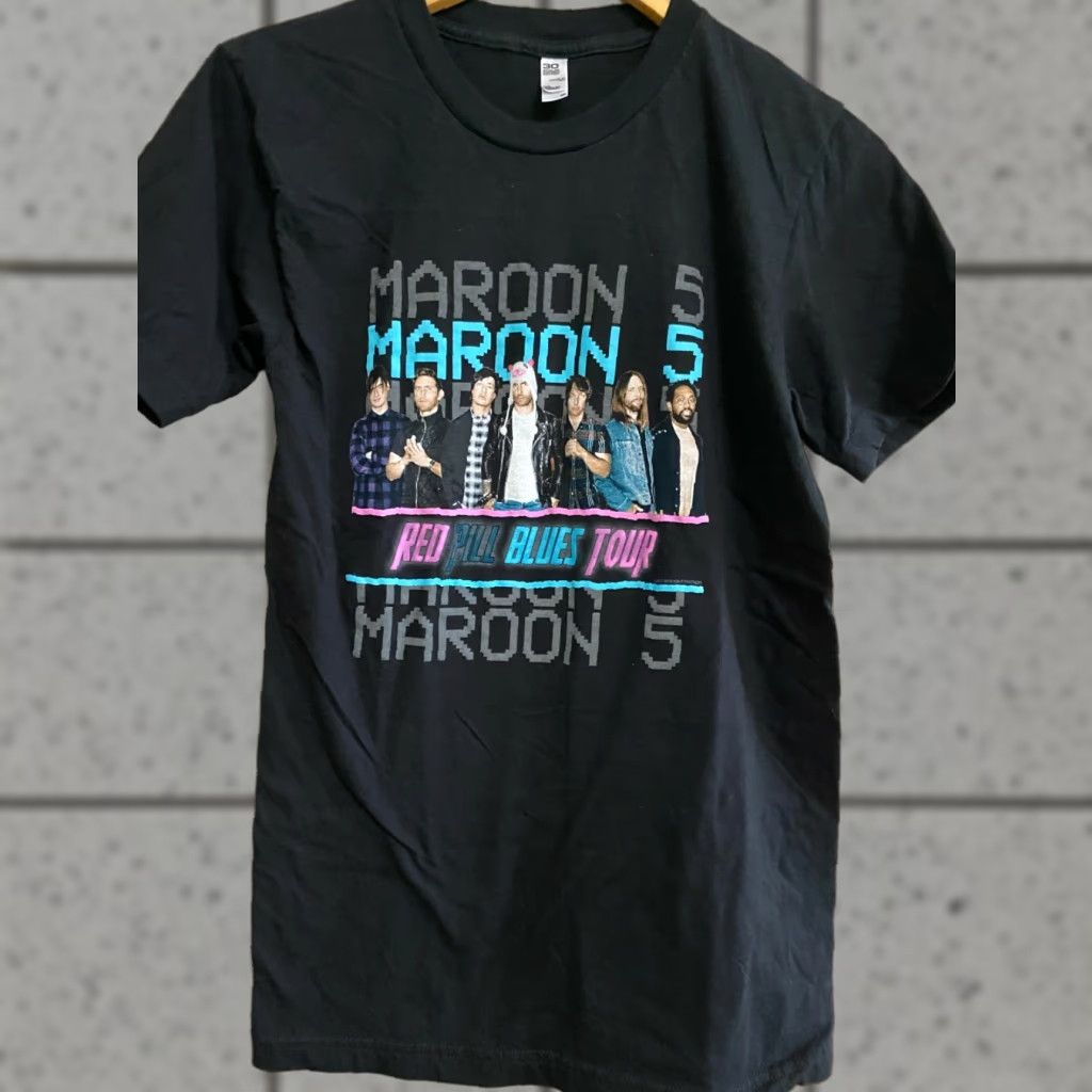 Los Angeles Apparel Maroon 5 Red Pill Blues Tour Black Graphic Concert Tee Band T-Shirt Small Mens Size US S / EU 44-46 / 1 - 1 Thumbnail