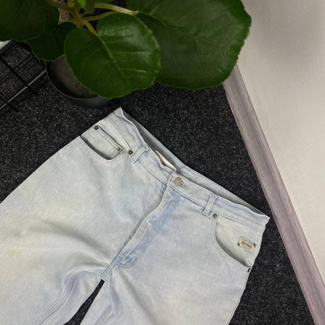 Hugo Boss × Vintage 80s Hugo Boss Vintage Denim Pants Baby Blue Baggy Size US 32 / EU 48 - 4 Thumbnail