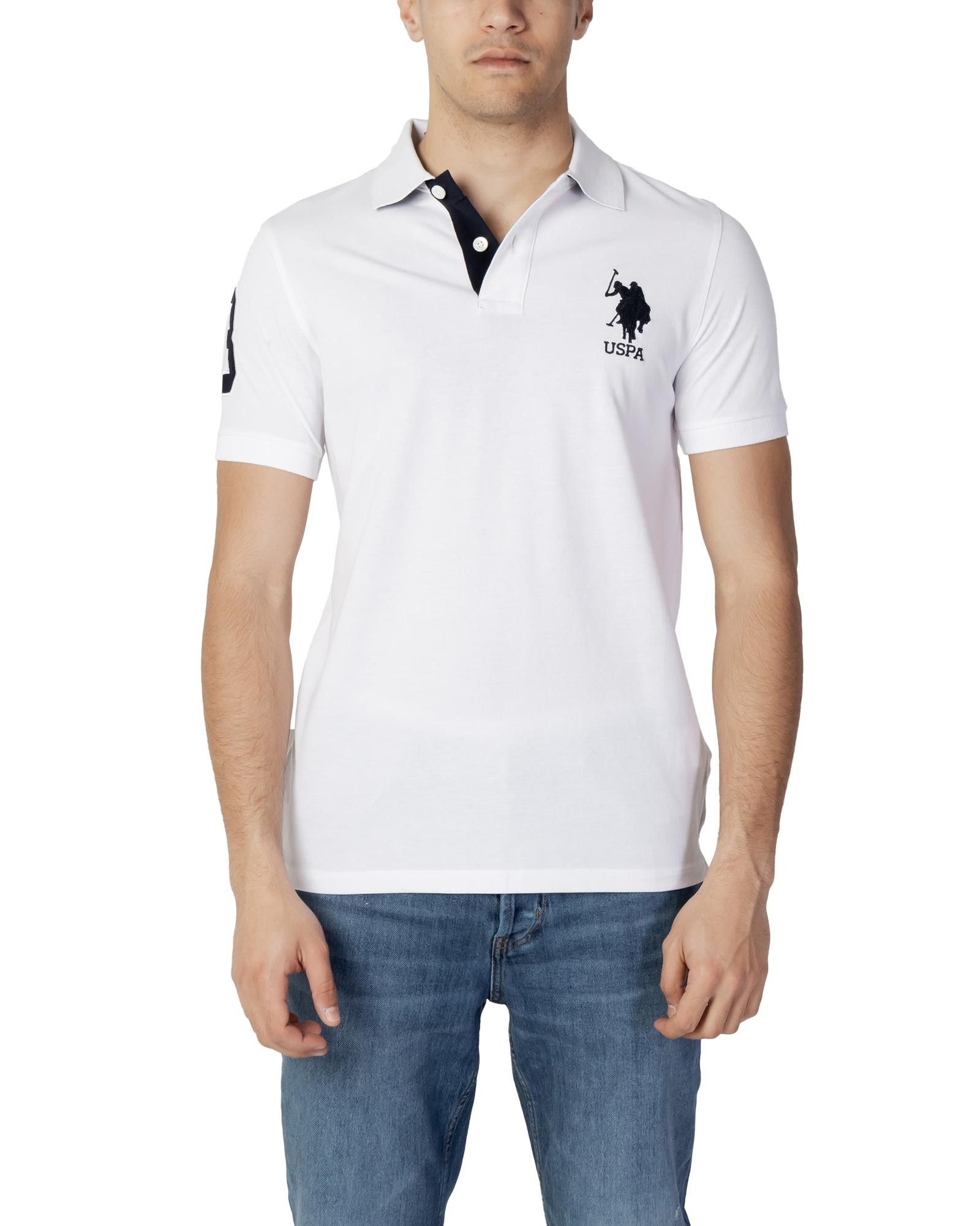 Image of U S Polo Assn Plain Short-Sleeve Polo Shirt in White, Men's (Size 2XL)