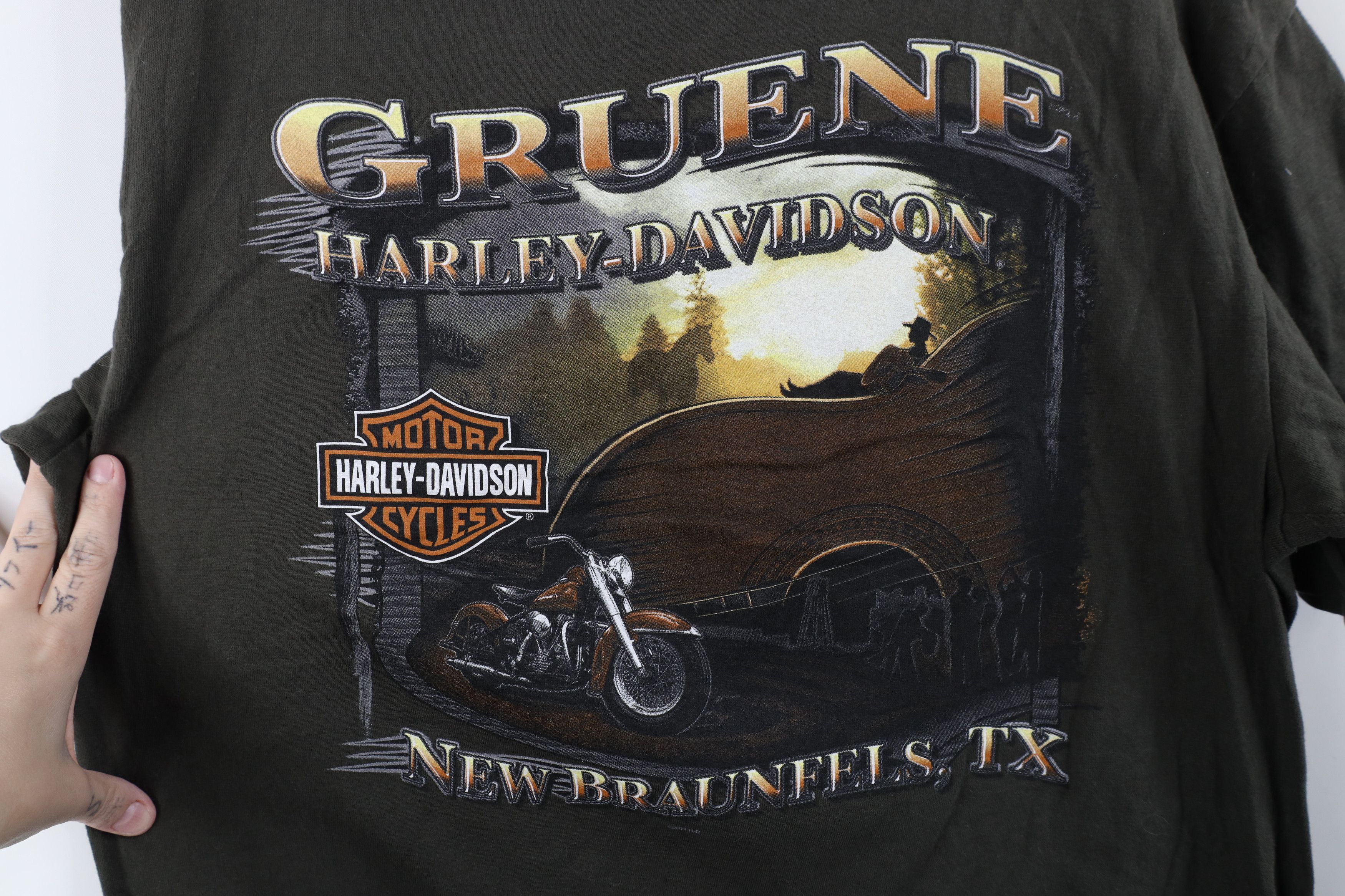 Harley Davidson Y2K Harley Davidson Spell Eagle Short Sleeve T-Shirt Green Size US L / EU 52-54 / 3 - 11 Thumbnail