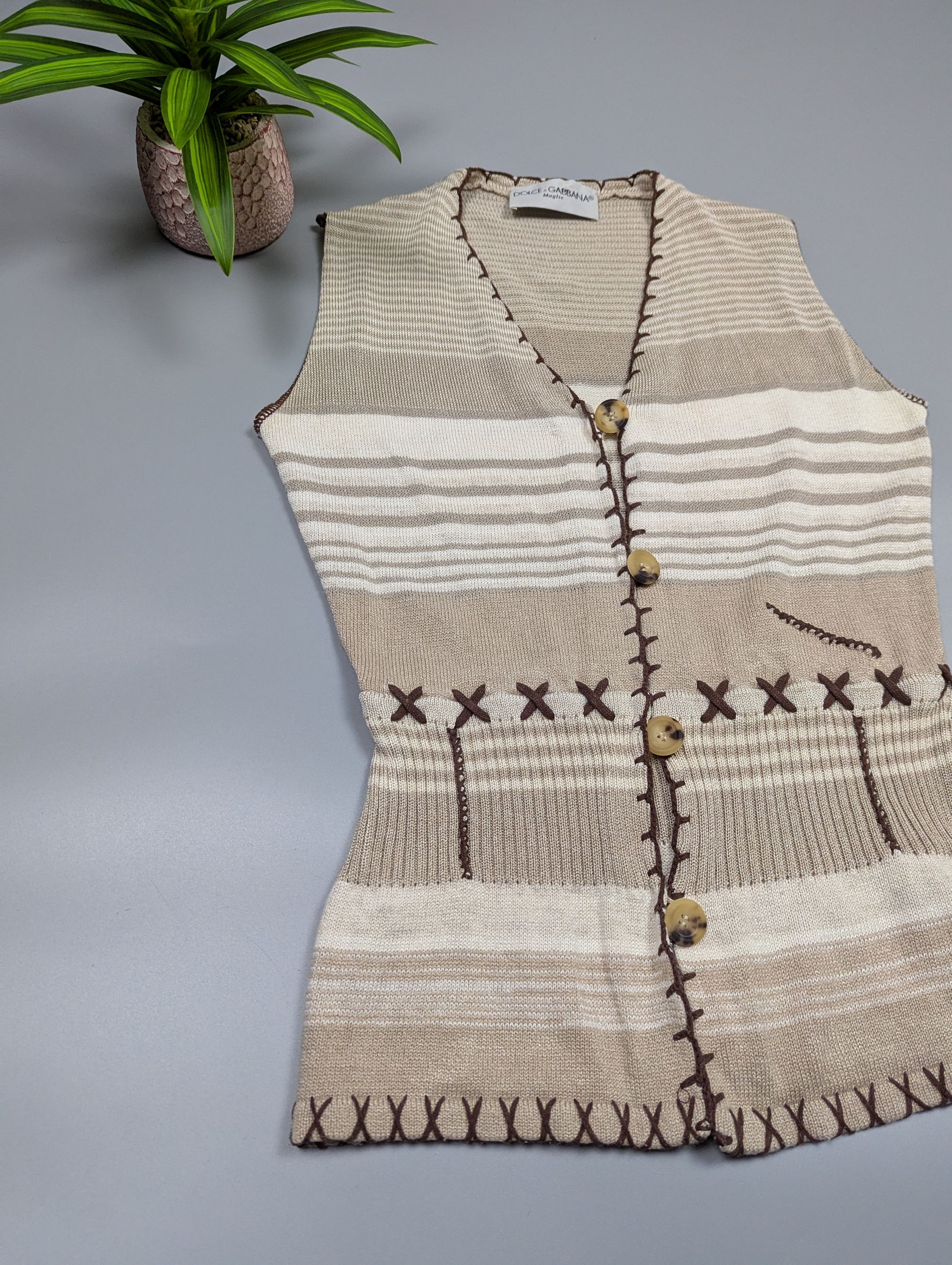 Dolce & Gabbana Archive Dolce & Gabbana Y2K Knit Vest Ethno Size M / US 6-8 / IT 42-44 - 11 Thumbnail