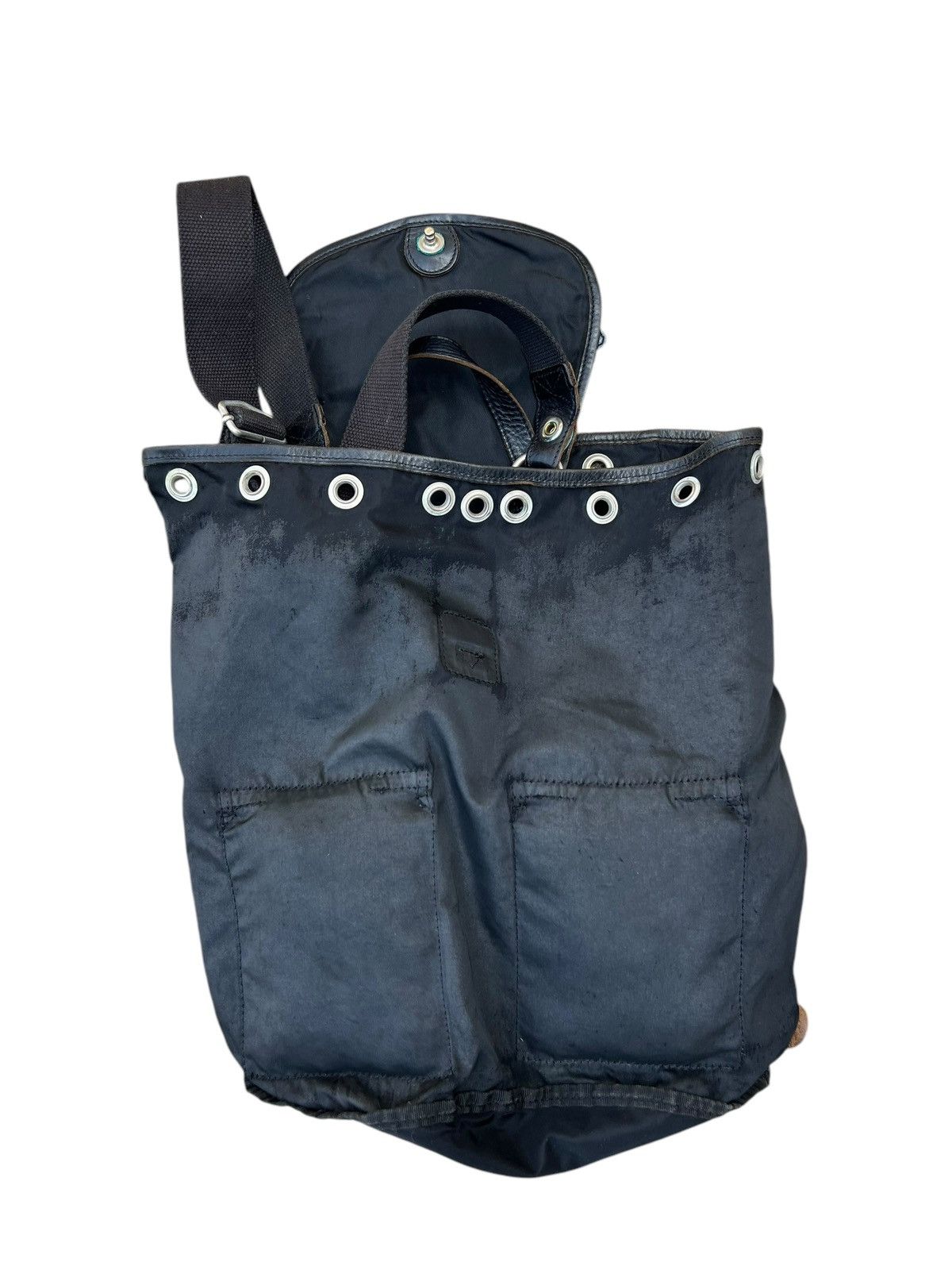 Felisi Vintage Felisi Italy Distress Hybrid Nylon Leather Backpack Size ONE SIZE - 23 Thumbnail