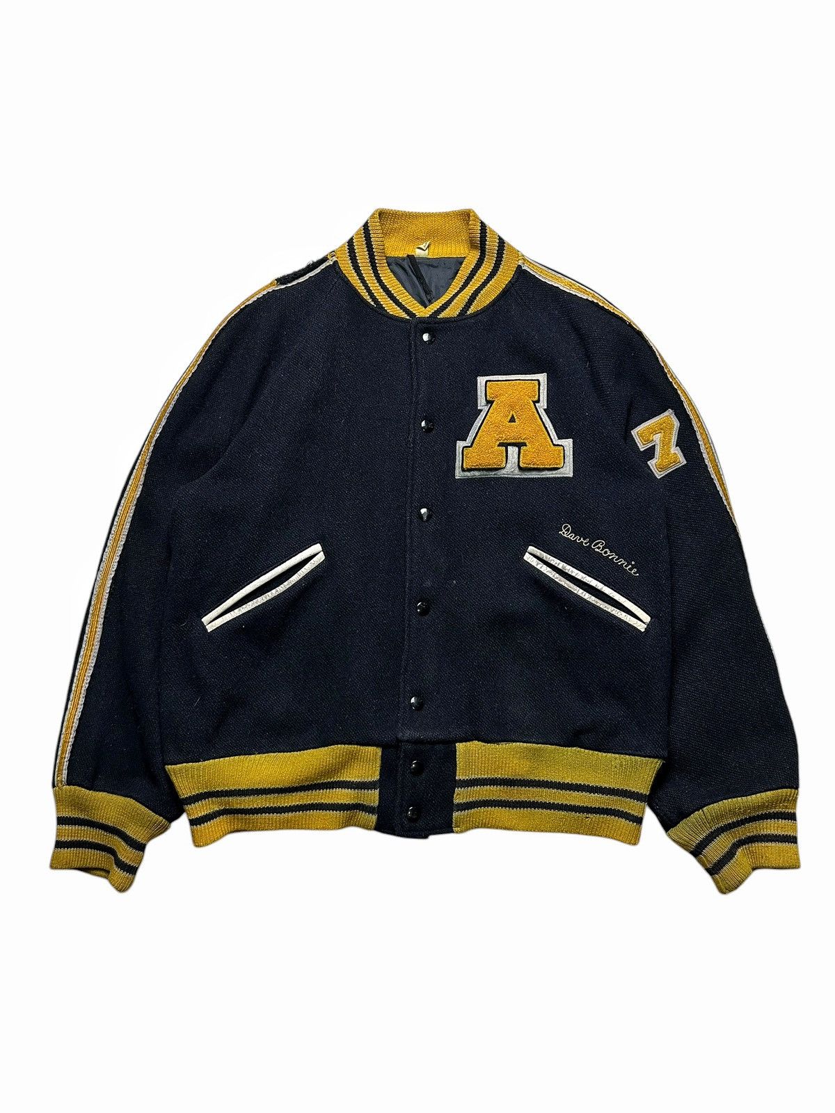 Vintage Vintage 60s Sportswear Letterman Wool Varsity Agler Davidson Size US L / EU 52-54 / 3 - 1 Thumbnail