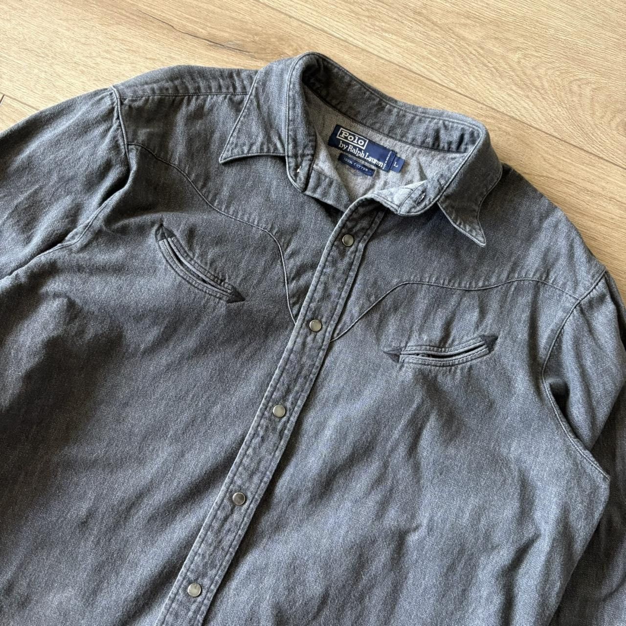 Vintage 90s Polo Ralph Lauren Smile Pocket Pearl Snap Shirt