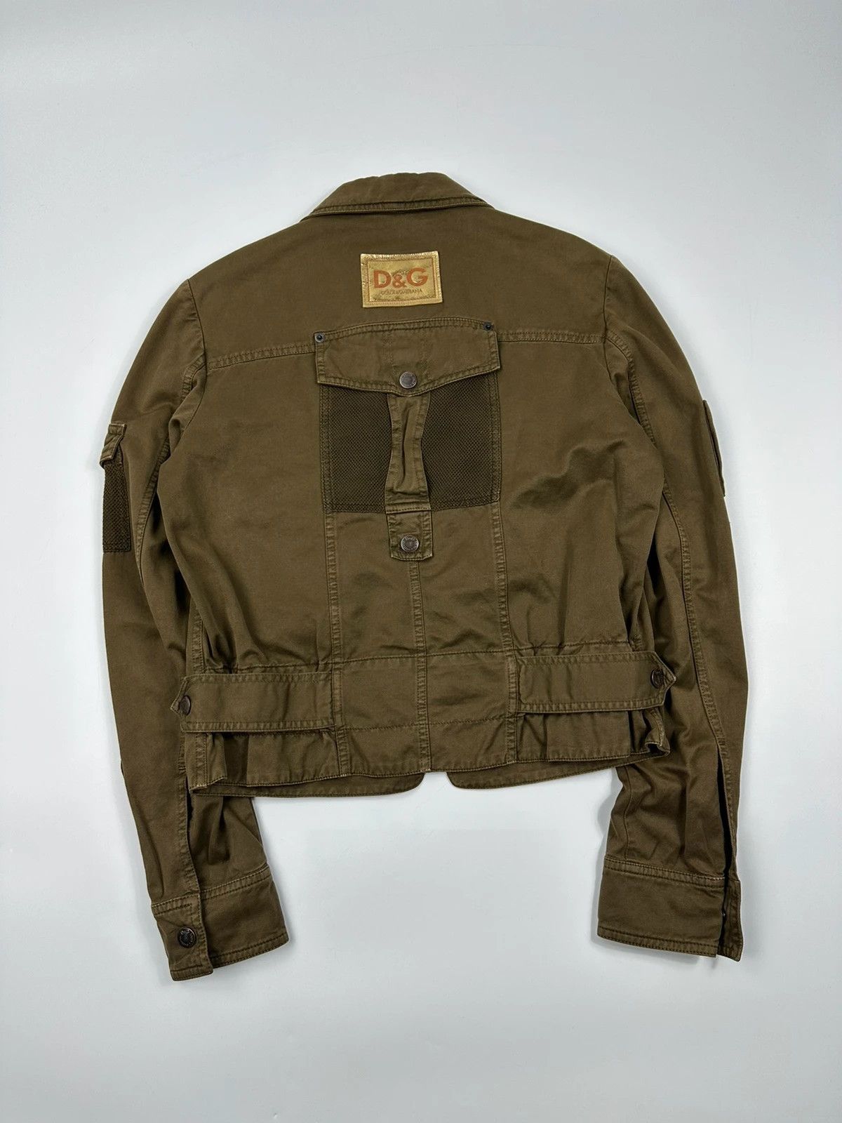 Dolce & Gabbana Dolce Gabbana FW04 Army Mesh Pocket Crop Khaki Jacket Size M / US 6-8 / IT 42-44 - 7 Thumbnail