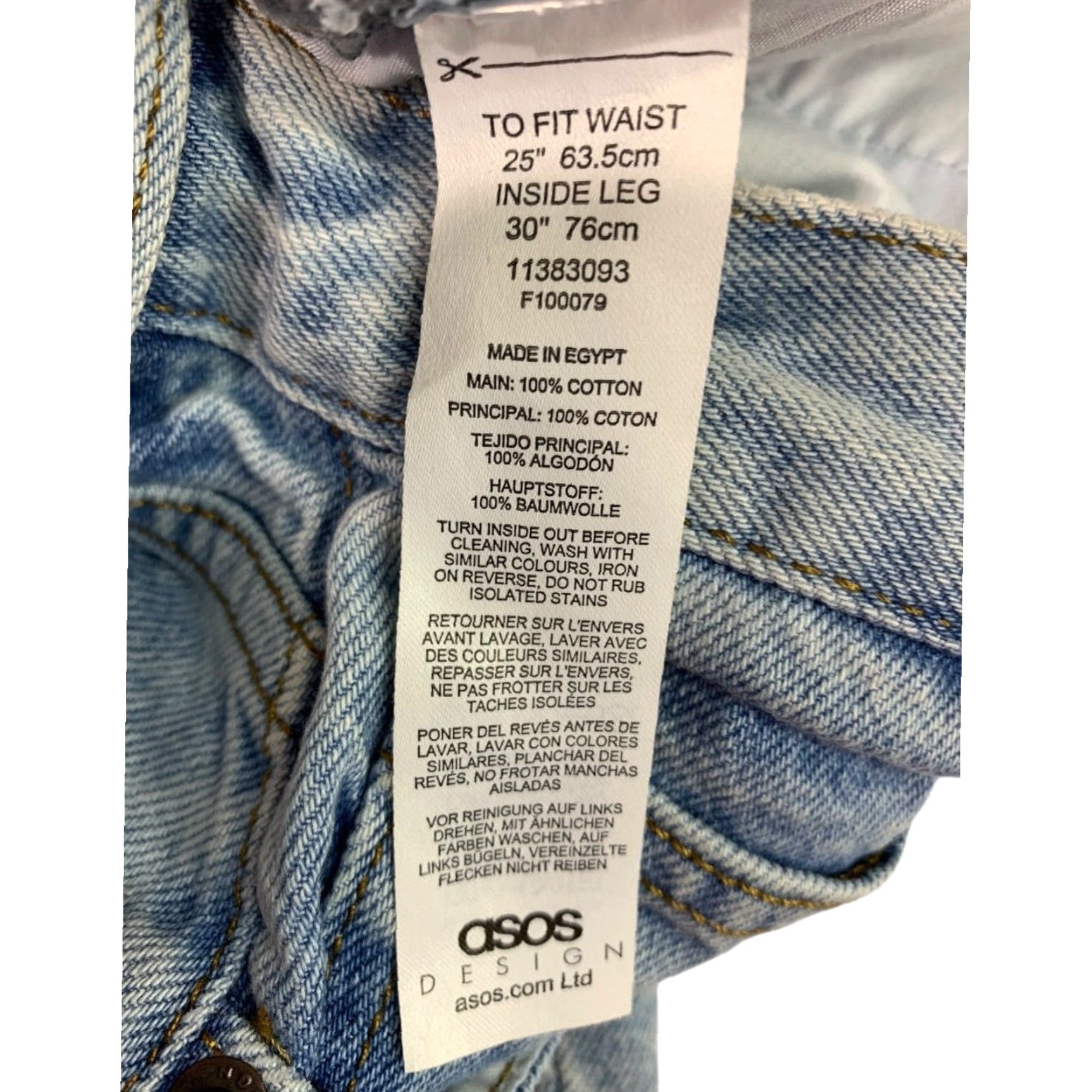 Vintage VINTAGE Asos Design Jeans Denim Acid Wash Retro Buttonfly Womens Straight Leg Size 25 100% cotton Blues Size 42" / US 20 - 7 Thumbnail