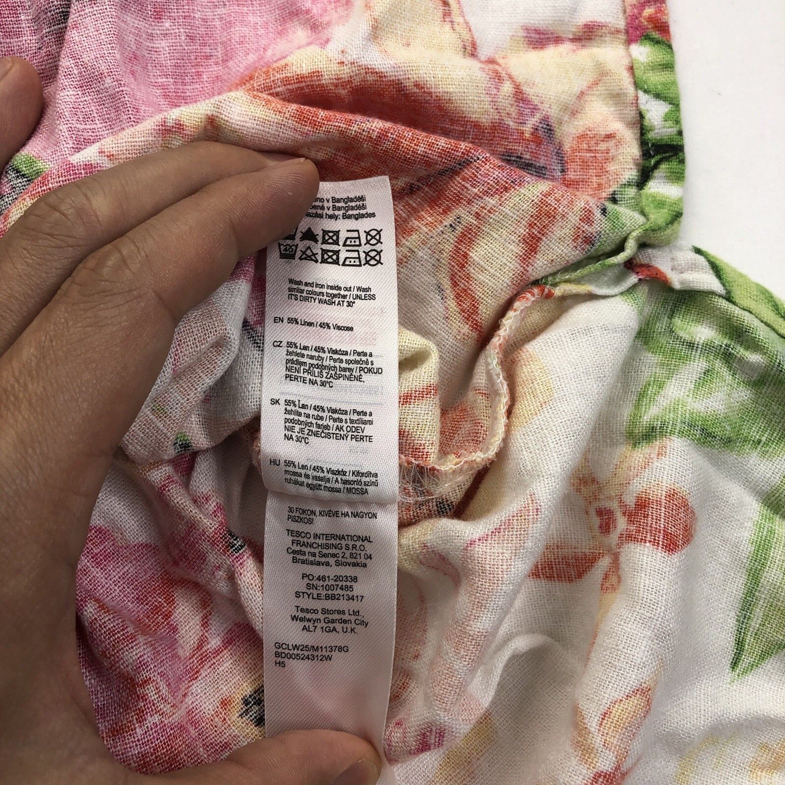 Other F&F Women Linen Blend Top Blouse Sz 10 Pink Orange Floral Size L / US 10 / IT 46 - 11 Thumbnail