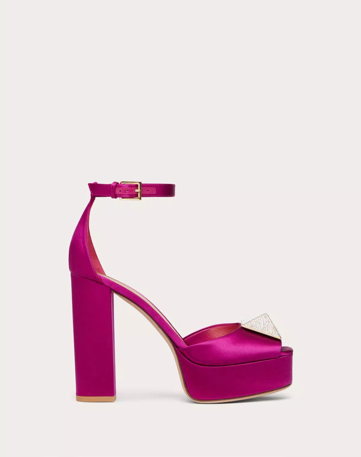 Valentino o1s1wg111125 One Stud Open-toe Satin Platform Pumps in Pink Size US 5.5 / IT 35.5 - 1 Thumbnail