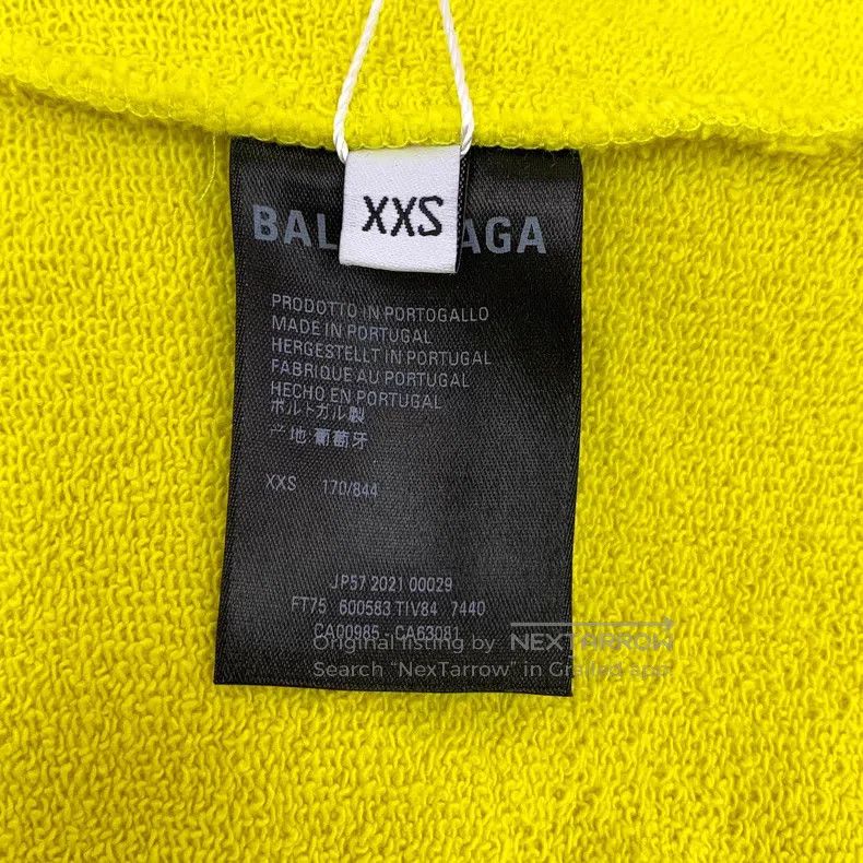 Balenciaga Balenciaga Yellow logo lettering print cotton hooded draws Size US XXS / EU 40 - 6 Thumbnail