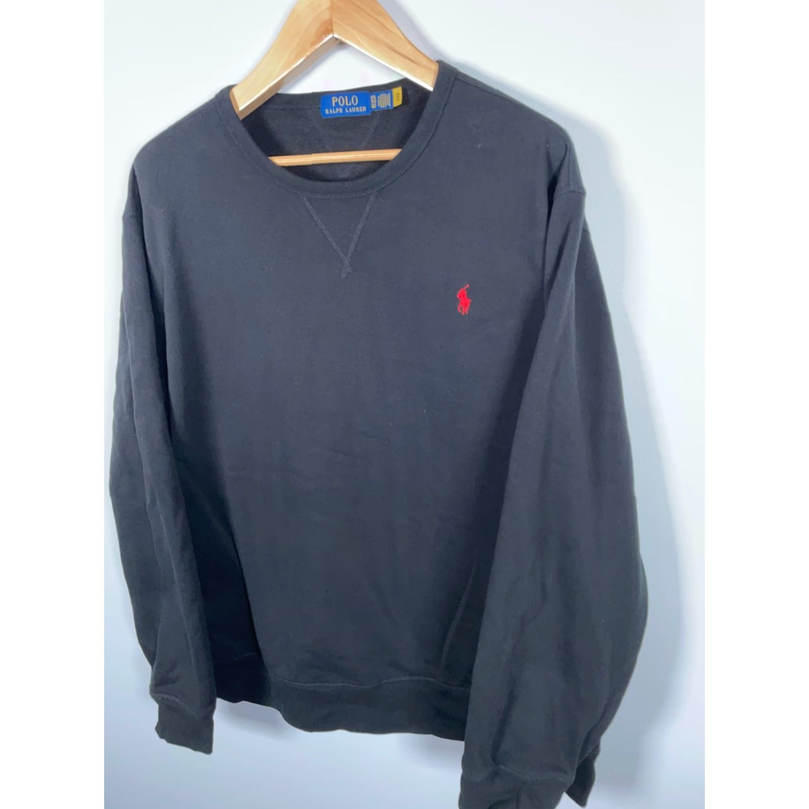 Polo Ralph Lauren Polo Ralph Lauren Sweatshirt Men 2XL Black Regular Crewneck Embroidered Pony Solid Pullover 90s Retro Style Shirts Size US XXL / EU 58 / 5 - 4 Thumbnail