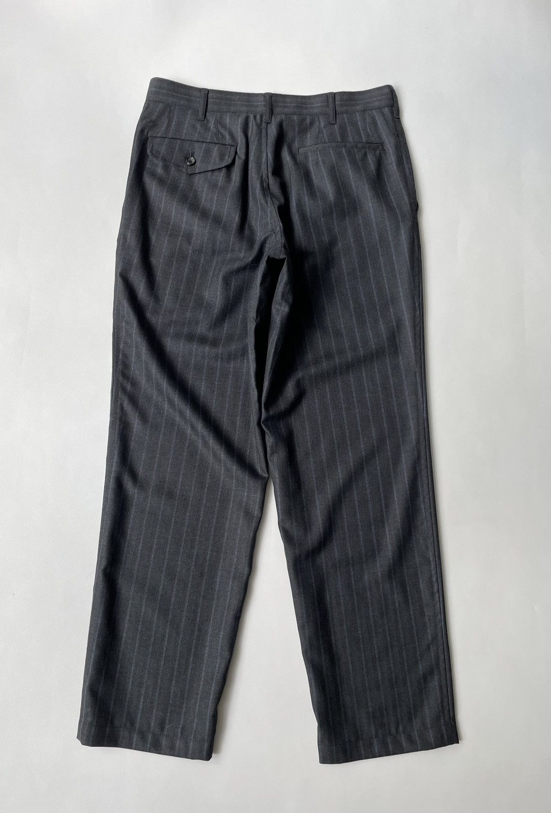 Comme des Garcons A/W 09 Grey / Blue Pinstripe Wool Trousers Size US 31 - 11 Thumbnail
