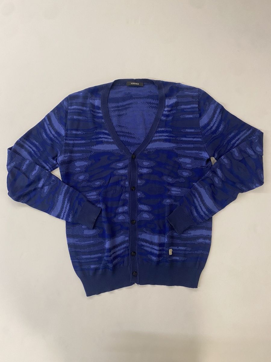 Versace Versace blue camo cardigan - M Size US M / EU 48-50 / 2 - 1 Thumbnail